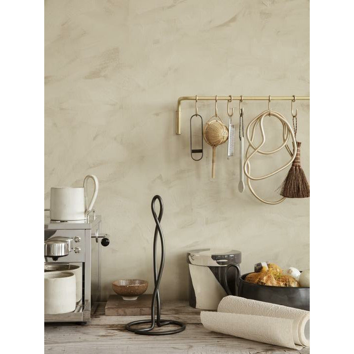 [product_category]-Ferm Living Curvature Kitchen Roll Holder 14x30,5 Cm, Black Brass-Ferm Living-5704723274605-1104264494-FER-2