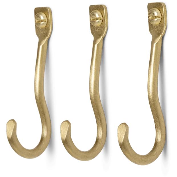[product_category]-Ferm Living Curvature Mini Hook Brass, 3 Pcs.-Ferm Living-5704723269014-1104263935-FER-1