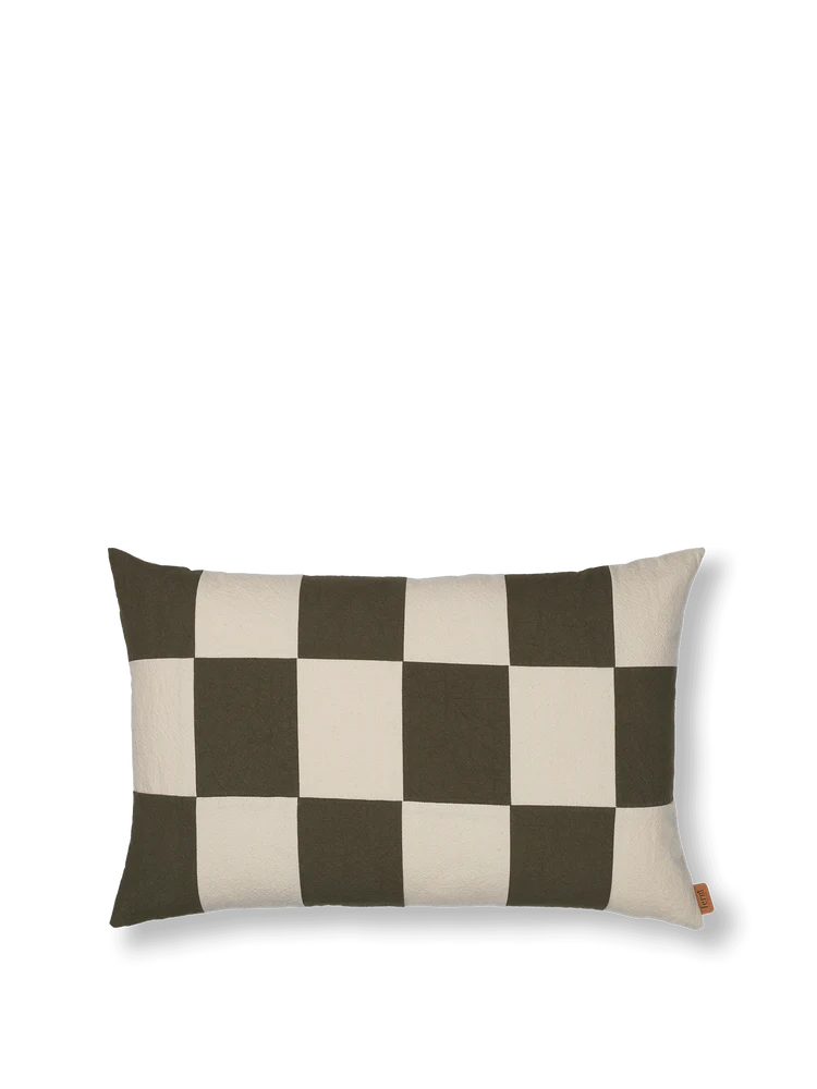 [product_category]-Ferm Living Fold Patchwork Cushion Cover Dark Olive/Undyed-Ferm Living-5704723323006-1104269315-FER-1
