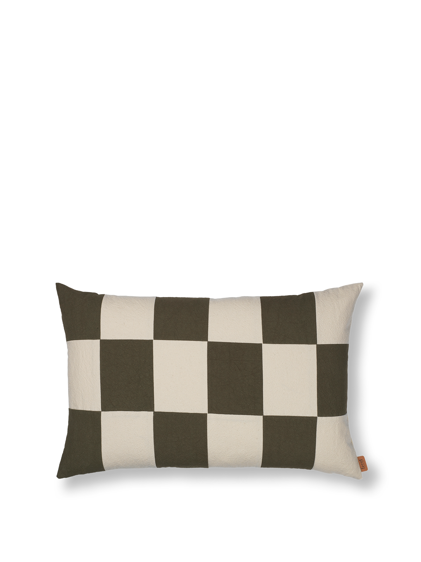 [product_category]-Ferm Living Fold Patchwork Cushion Dark Olive /Undyed-Ferm Living-5704723316329-1104268647-FER-1
