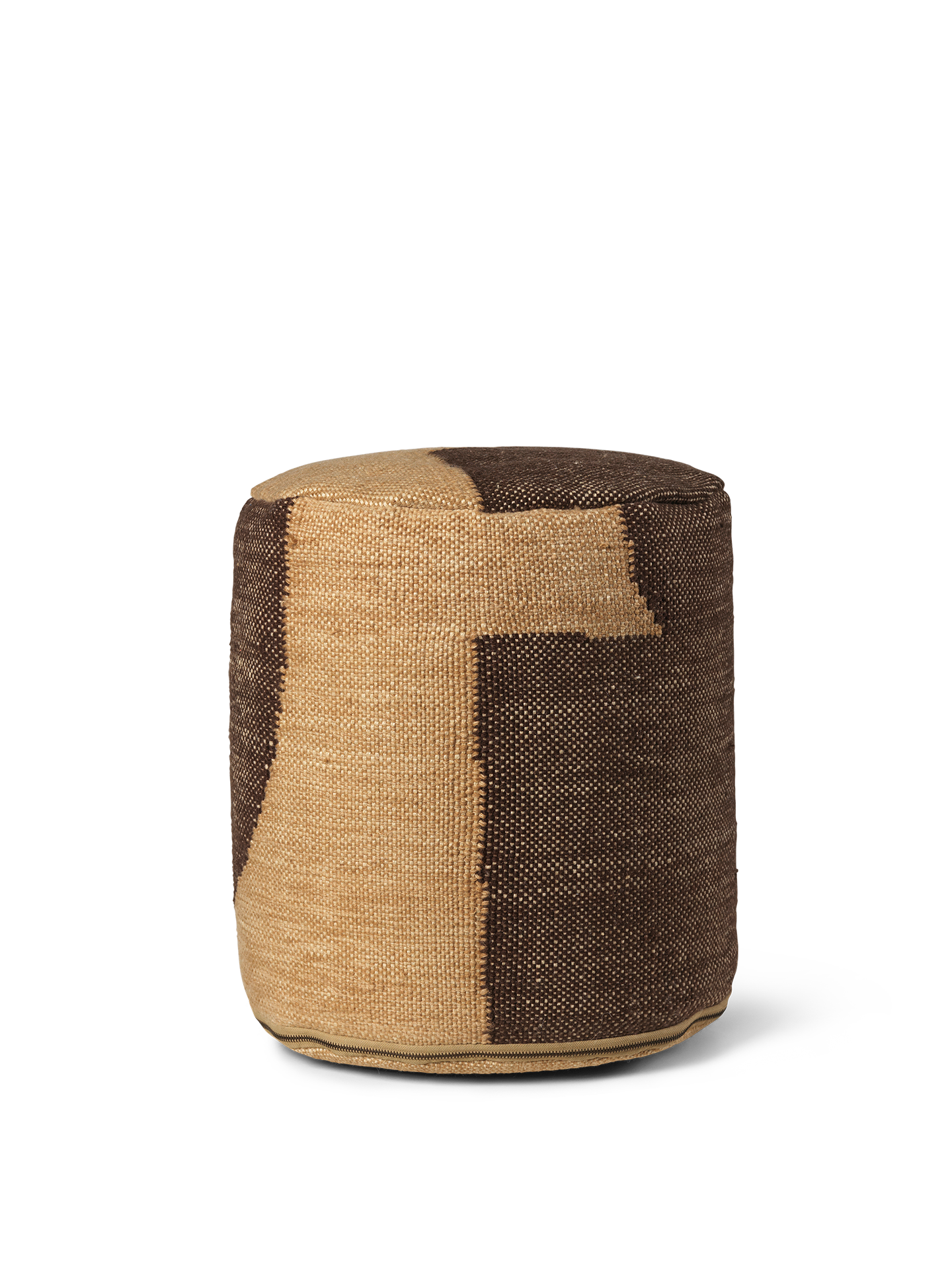 [product_category]-Ferm Living Forene Cylinder Pouf Tan/Chocolate-Ferm Living-5704723319177-1104268932-FER-1