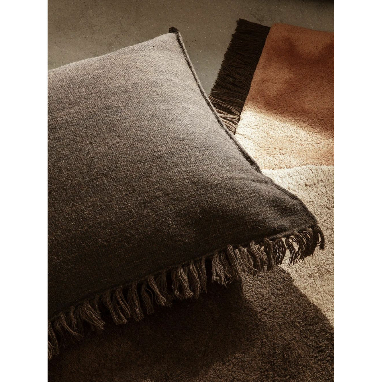 [product_category]-Ferm Living Kelim Fringe Cushion Small, Dark Melange-Ferm Living-5704723264118-1104263445-FER-2