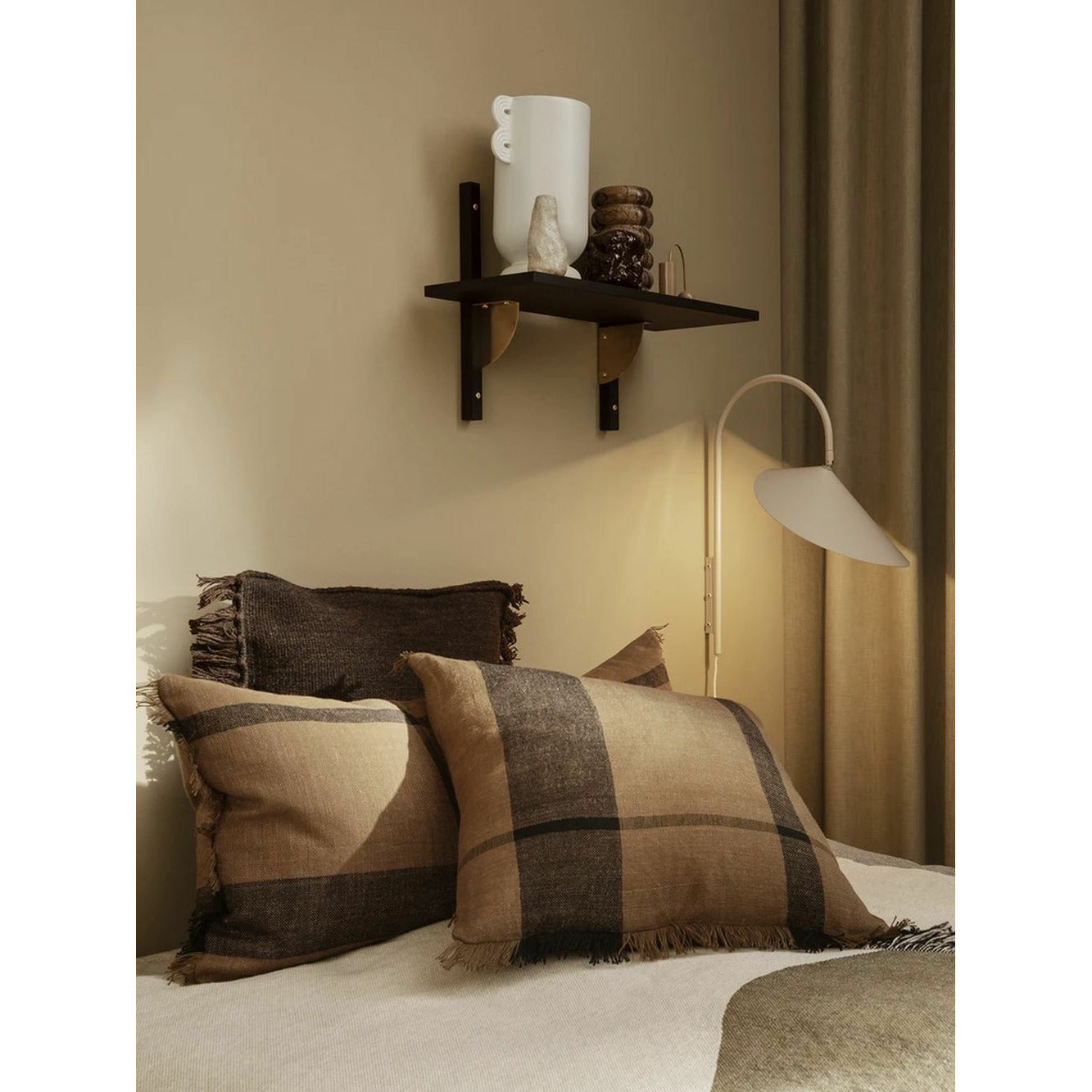 [product_category]-Ferm Living Kelim Fringe Cushion Small, Dark Melange-Ferm Living-5704723264118-1104263445-FER-5