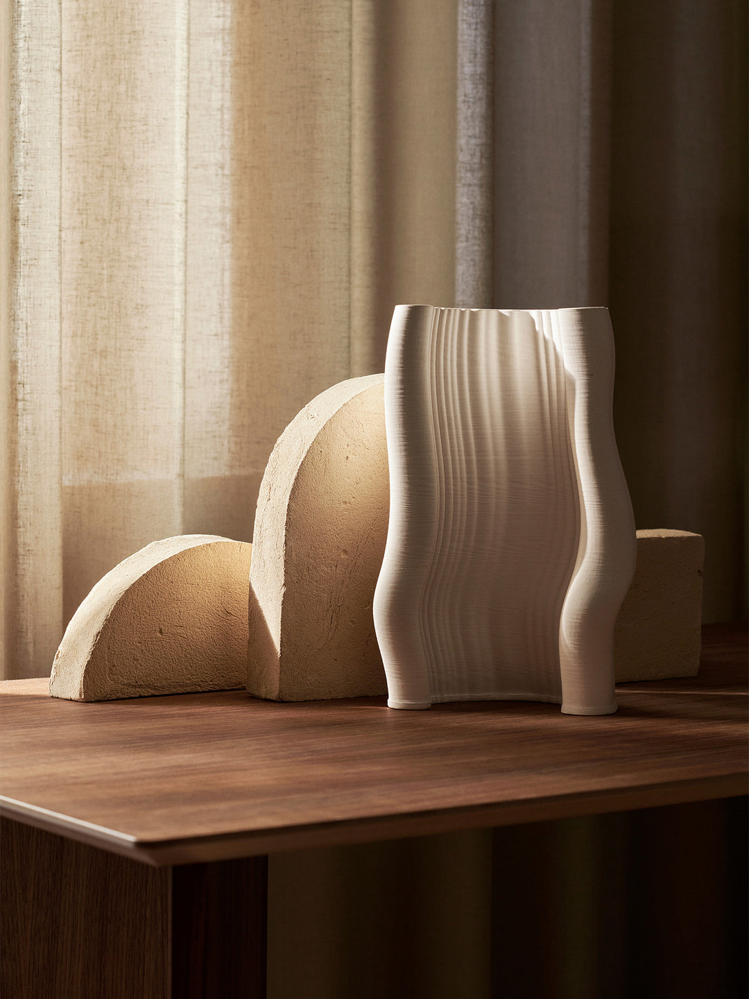[product_category]-Ferm Living Moire Vase, Off White-Ferm Living-5704723292104-1104266244-FER-4