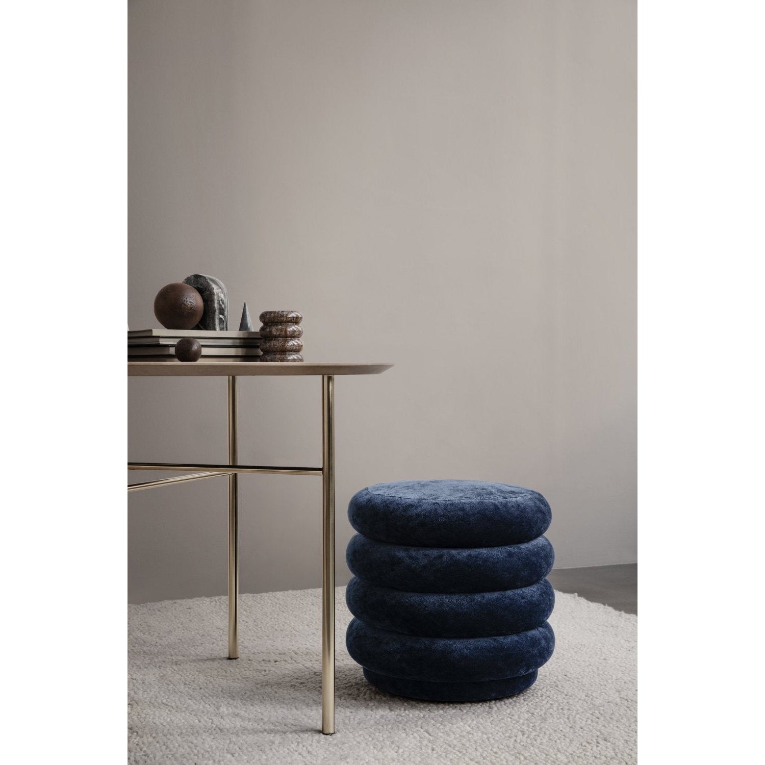[product_category]-Ferm Living Pouf Round Stool Fadet Velvet Beige 26, Small-Ferm Living-5704723031079-100226671-FER-2