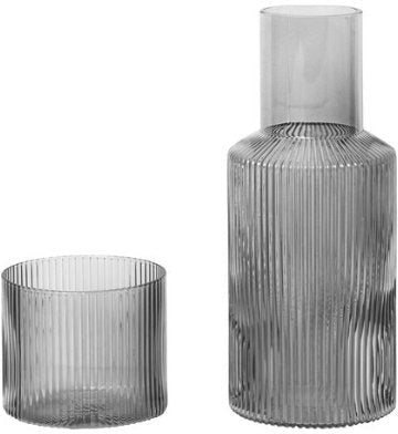 [product_category]-Ferm Living Ripple Carafe Small Grey, Set-Ferm Living-5704723028659-100124112-FER-1