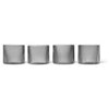 Ferm Living Ripple Low Glasses Set Of 4 20ml, Smoked Grey