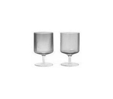 [product_category]-Ferm Living Ripple Wine Glass Smoked, 2pcs.-Ferm Living-5704723103905-100489112-FER-1