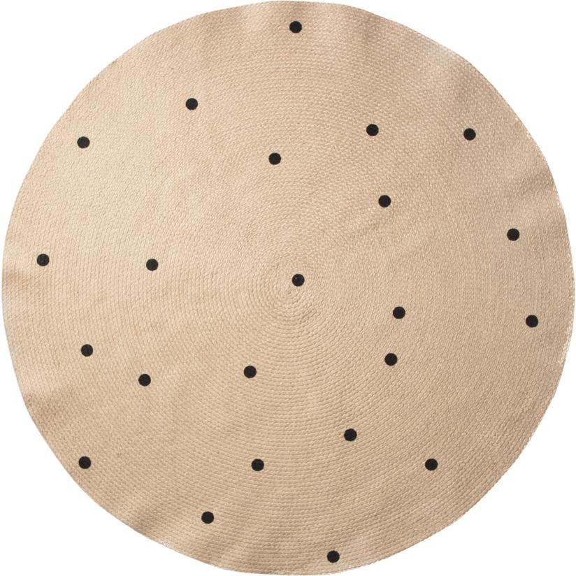 [product_category]-Ferm Living Rug Natural Jute Black Dots, ø 130 Cm-Ferm Living-5704723007494-8164-FER-1