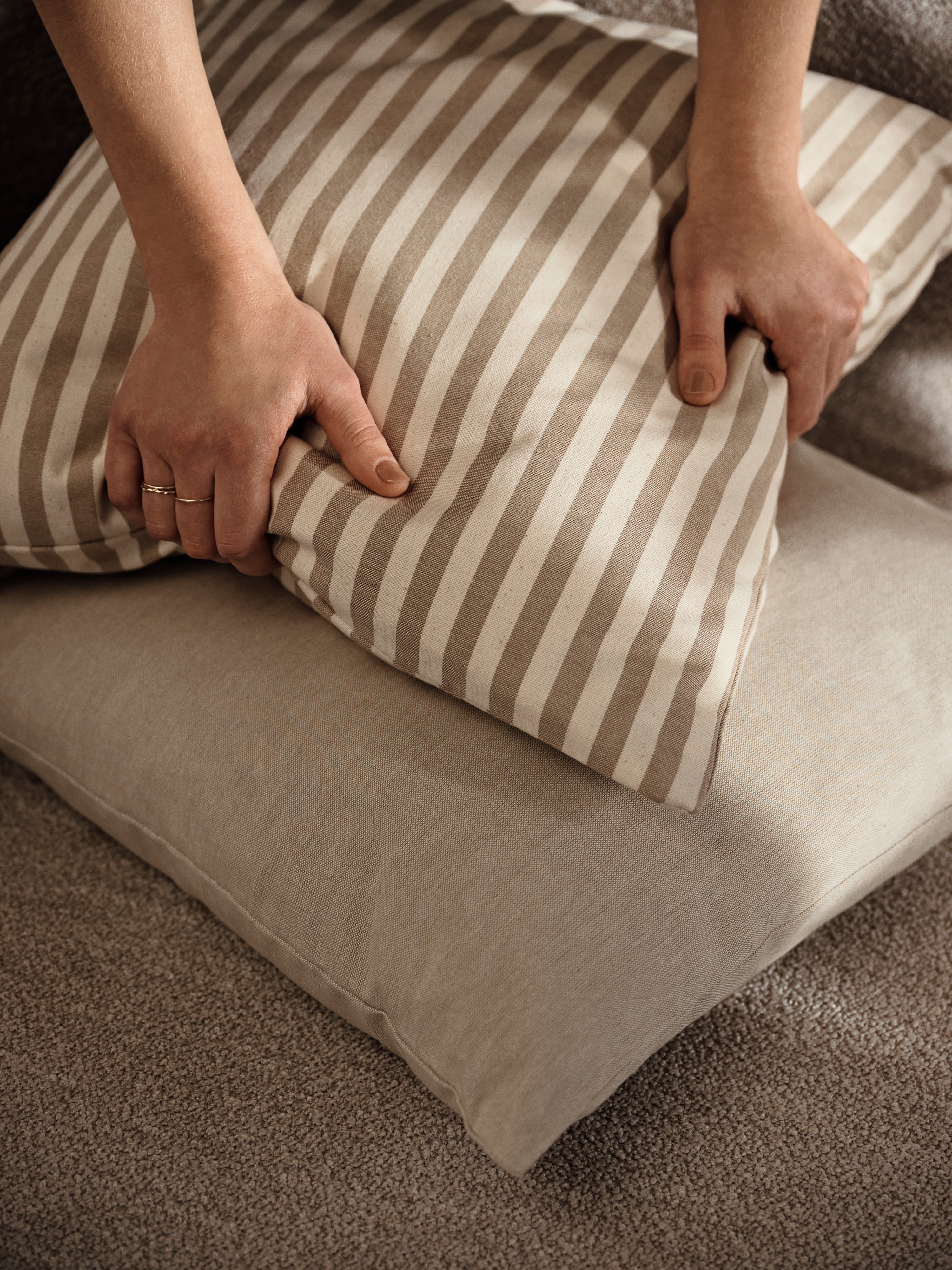 [product_category]-Ferm Living Strand Outdoor Cushion Sand/Off White-Ferm Living-5704723320524-1104269067-FER-3