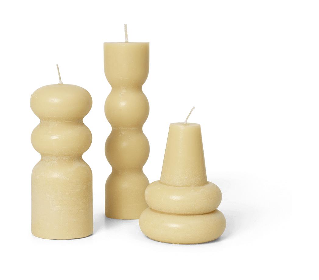 [product_category]-Ferm Living Torno Candles Set Of 3, Yellow-Ferm Living-5704723292234-1104266257-FER-1