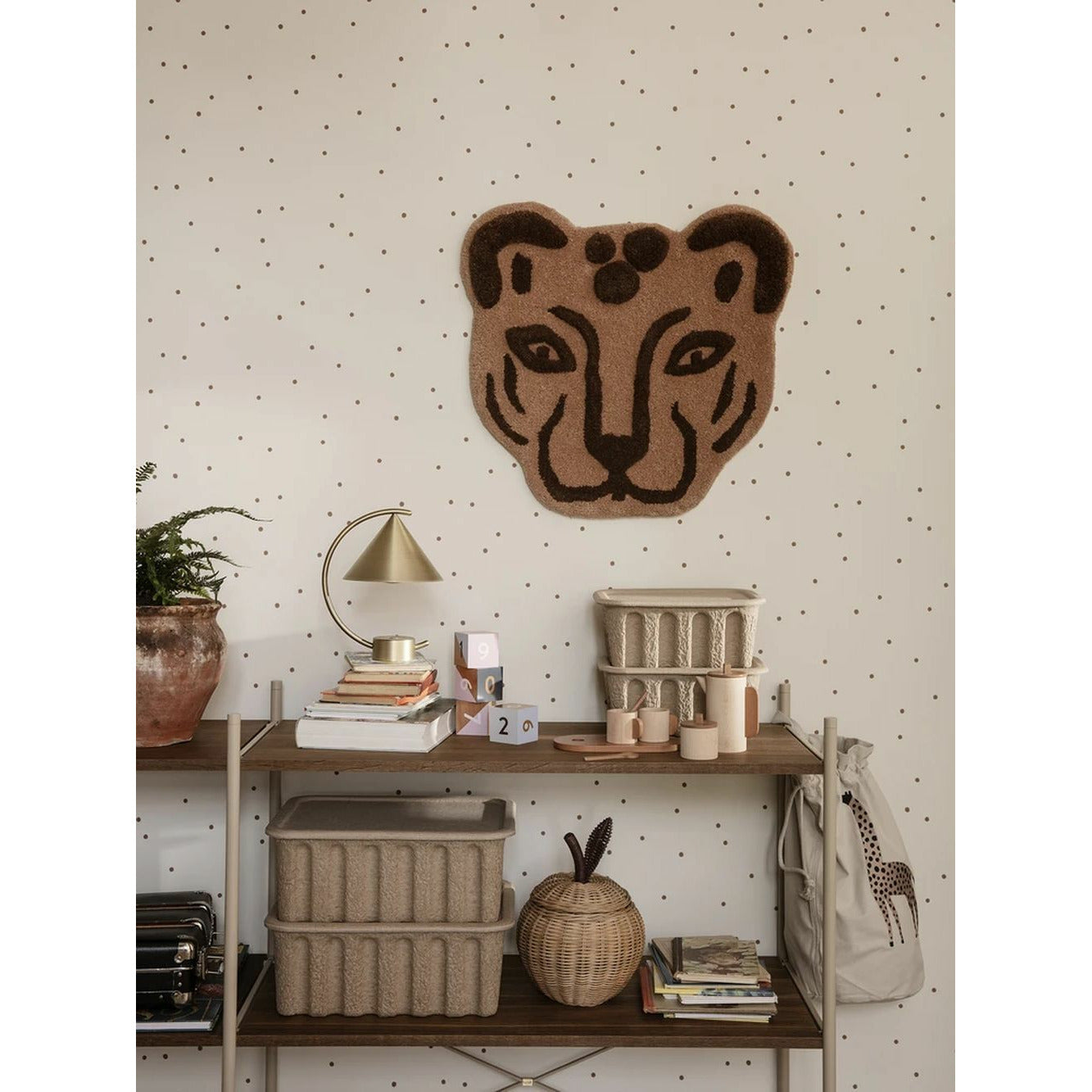 [product_category]-Ferm Living Tufted Leopard Head, Brown-Ferm Living-5704723260707-1104263104-FER-2