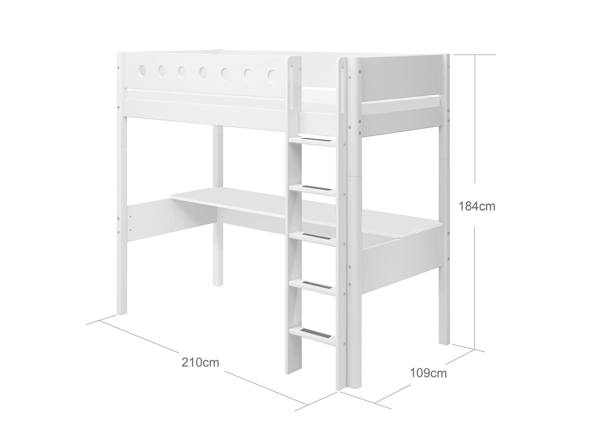 [product_category]-FLEXA High bed w. straight ladder and desk-FLEXA-5706459138671-80-17525-40-FLE-10