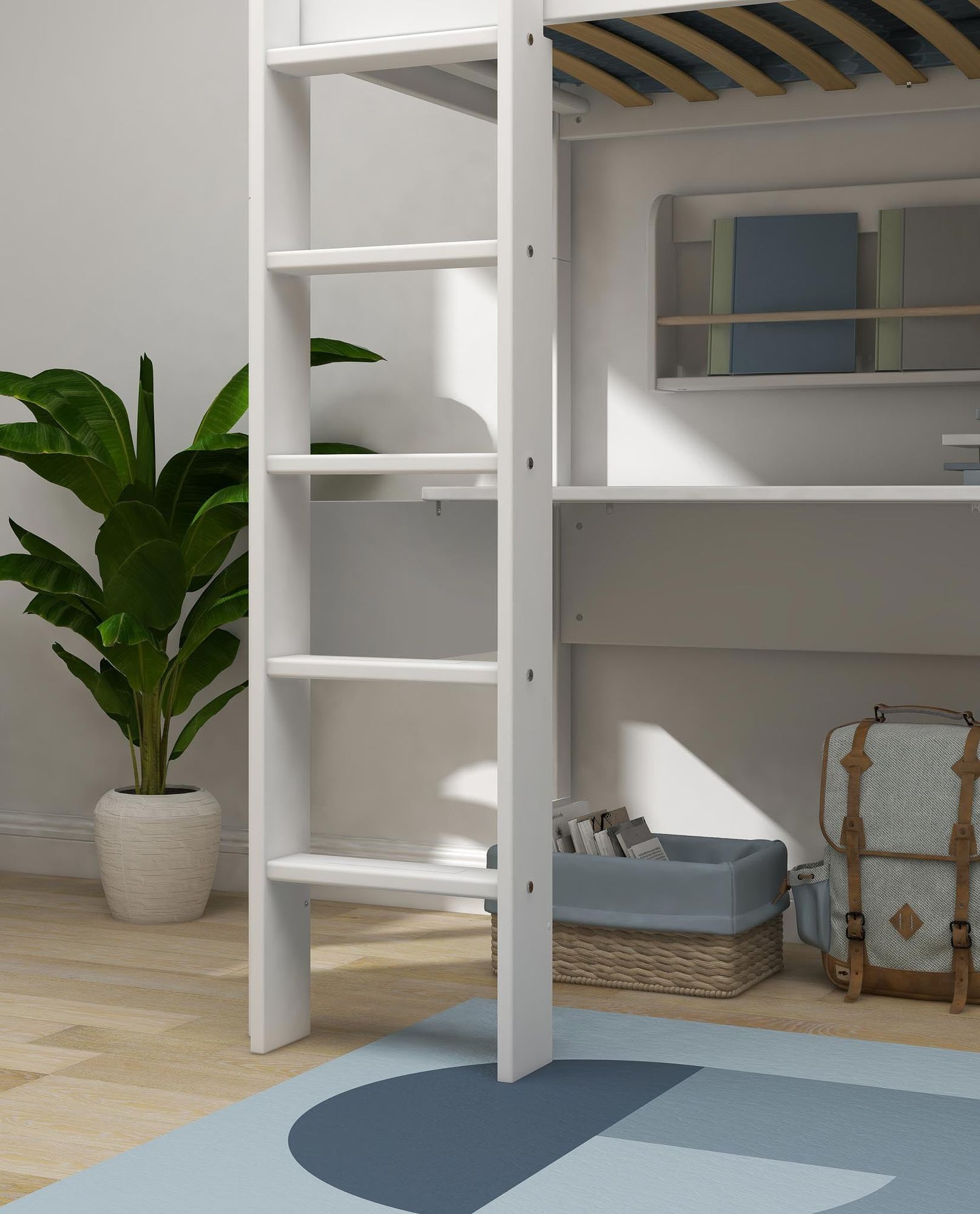 [product_category]-FLEXA High bed w. straight ladder and desk-FLEXA-5706459138671-80-17525-40-FLE-5