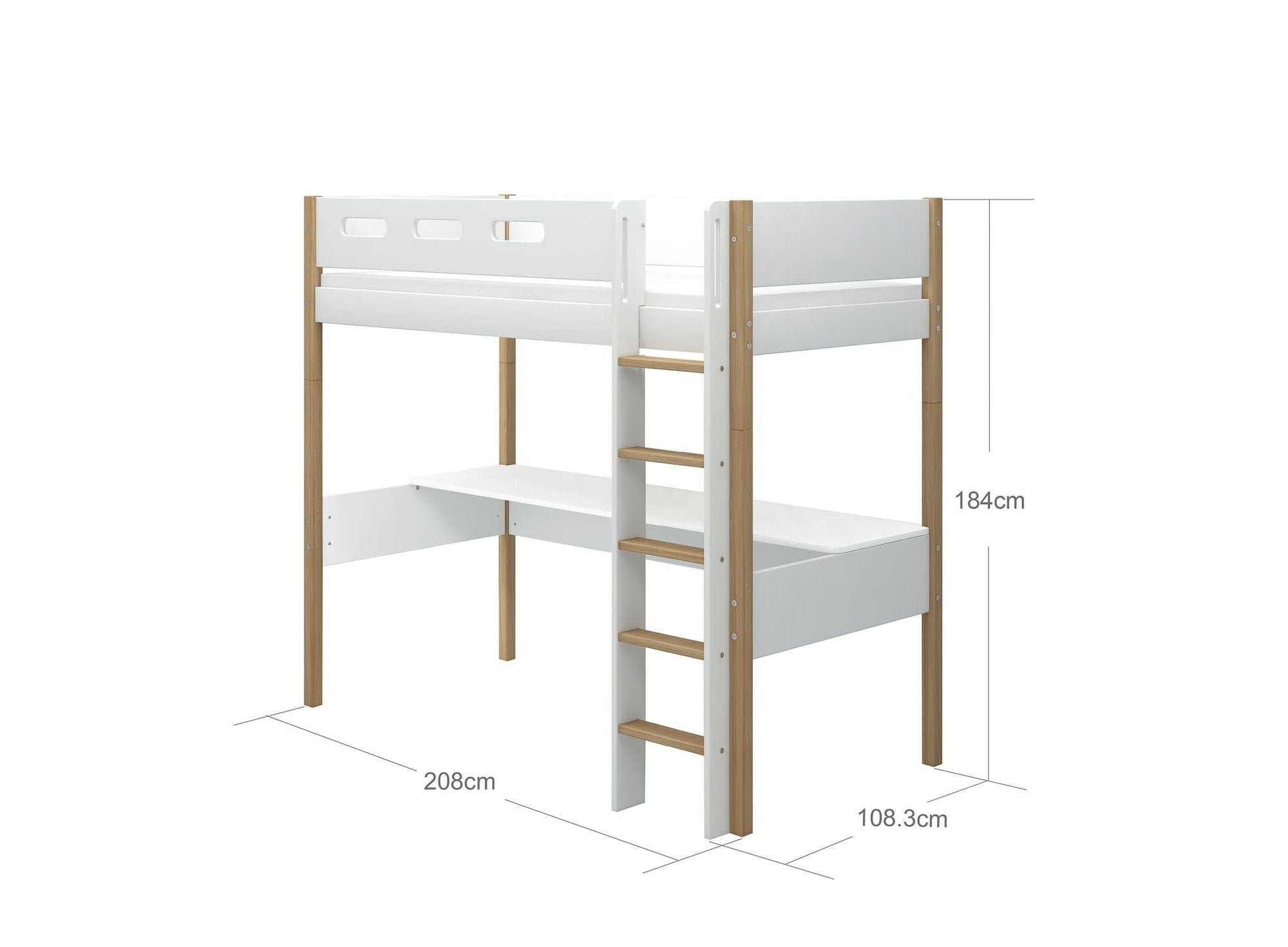 [product_category]-FLEXA High bed w. straight ladder and desk-FLEXA-5706459138930-80-31512-95-FLE-8