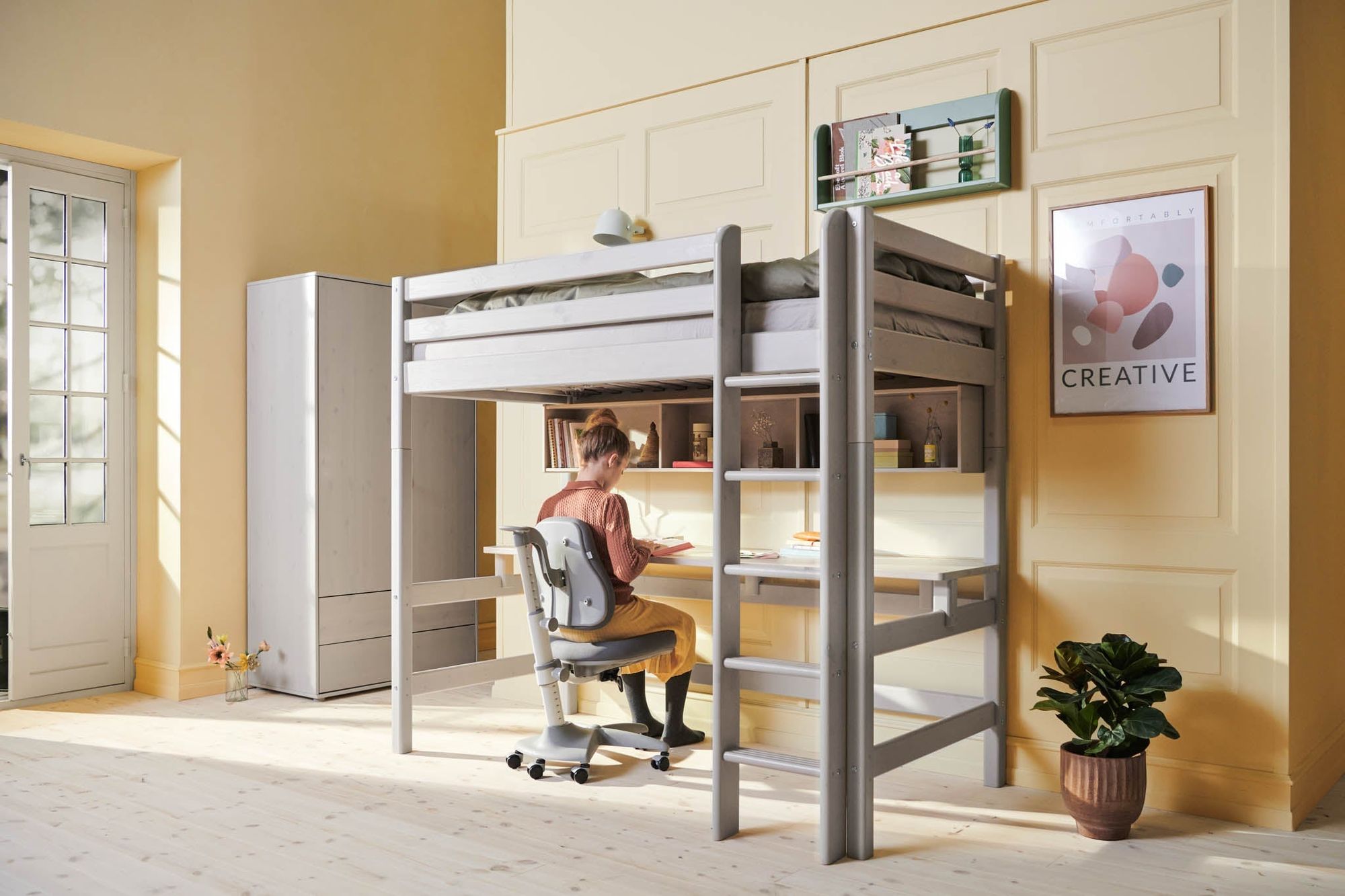 [product_category]-FLEXA High bed w. straight ladder and desk-FLEXA-5706459138985-90-10917-3-01-FLE-3