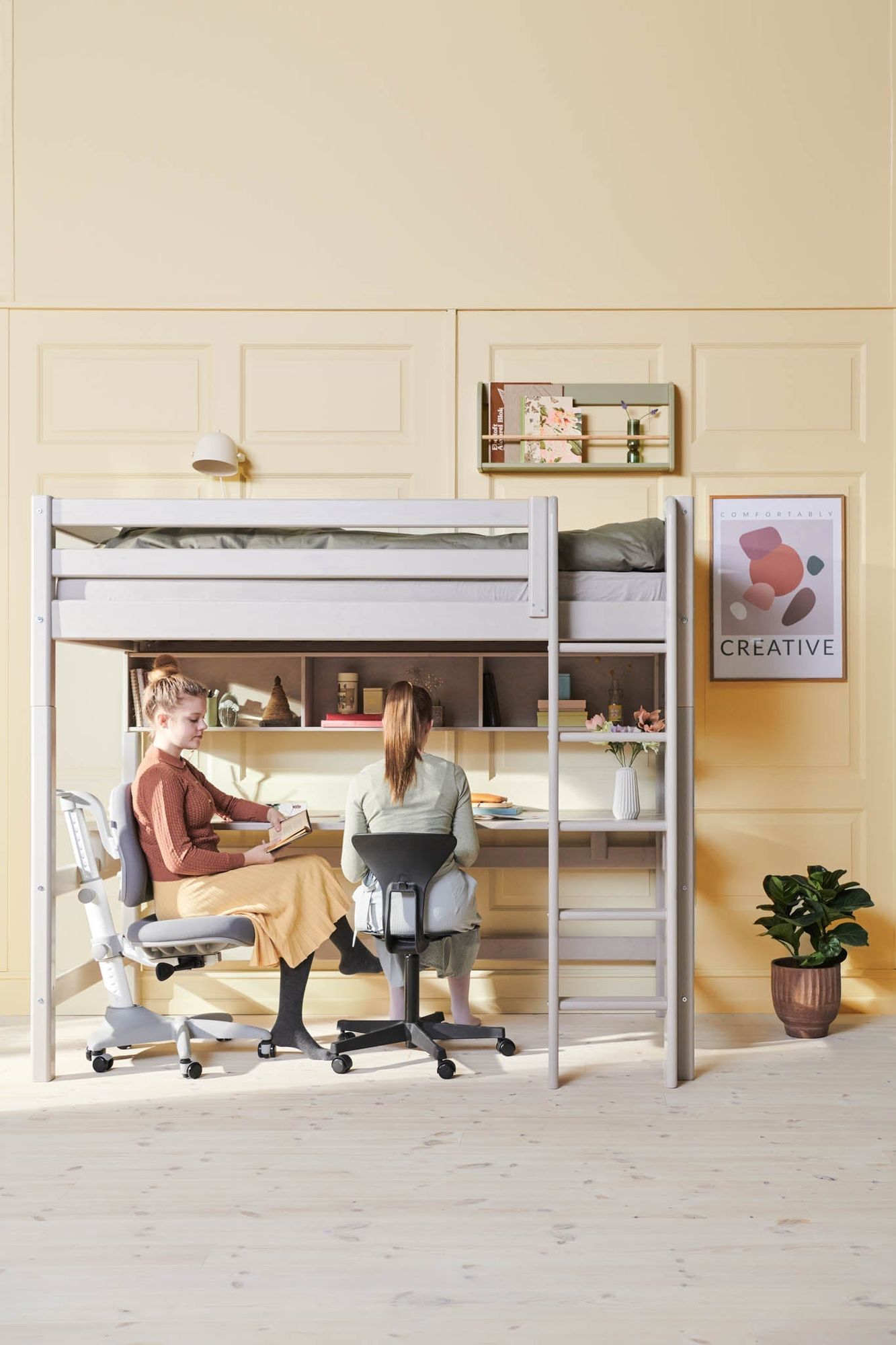 [product_category]-FLEXA High bed w. straight ladder and desk-FLEXA-5706459138985-90-10917-3-01-FLE-4