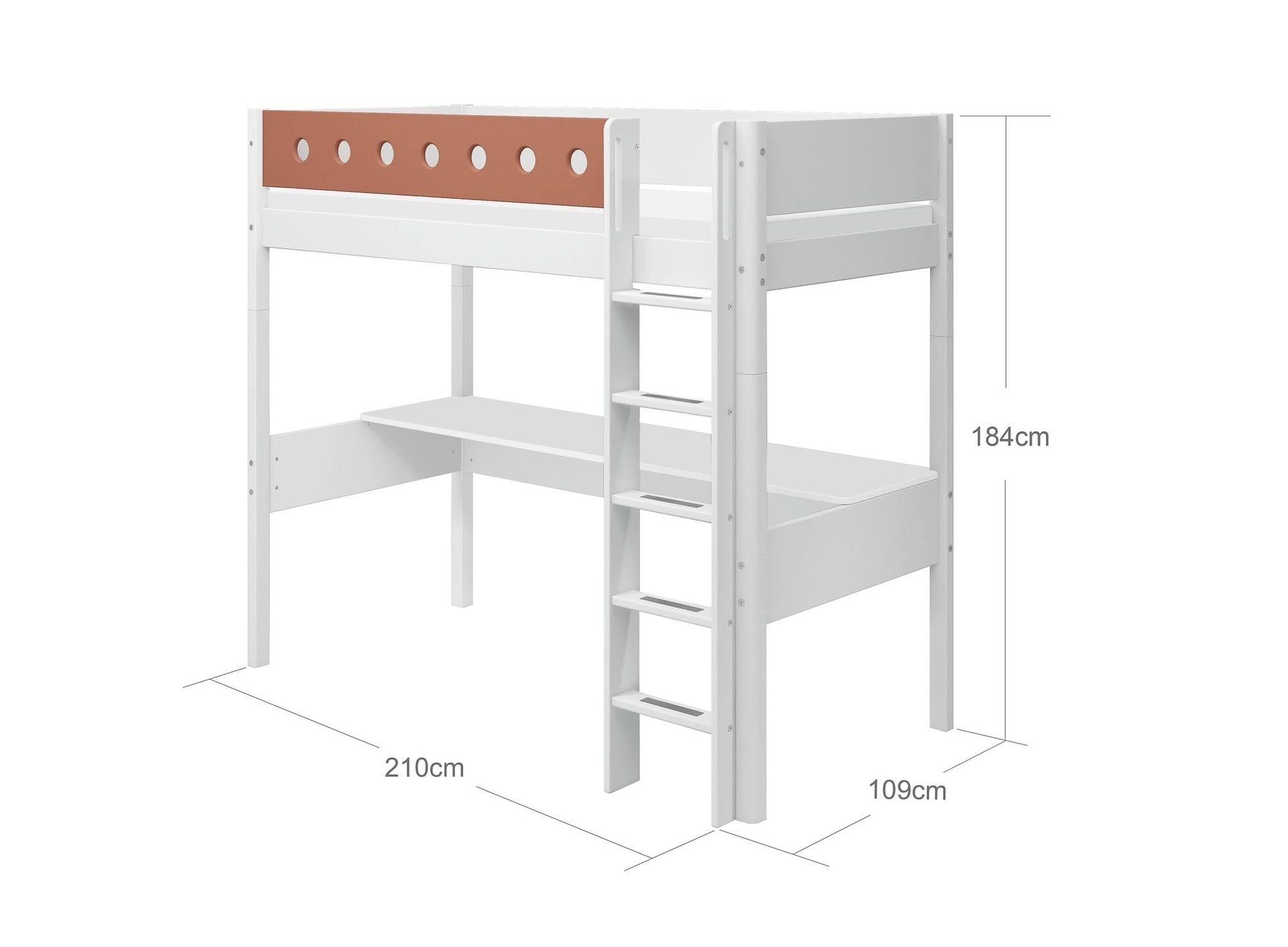 [product_category]-FLEXA High bed w. straight ladder and desk-FLEXA-5706459150857-80-17525-518-FLE-9