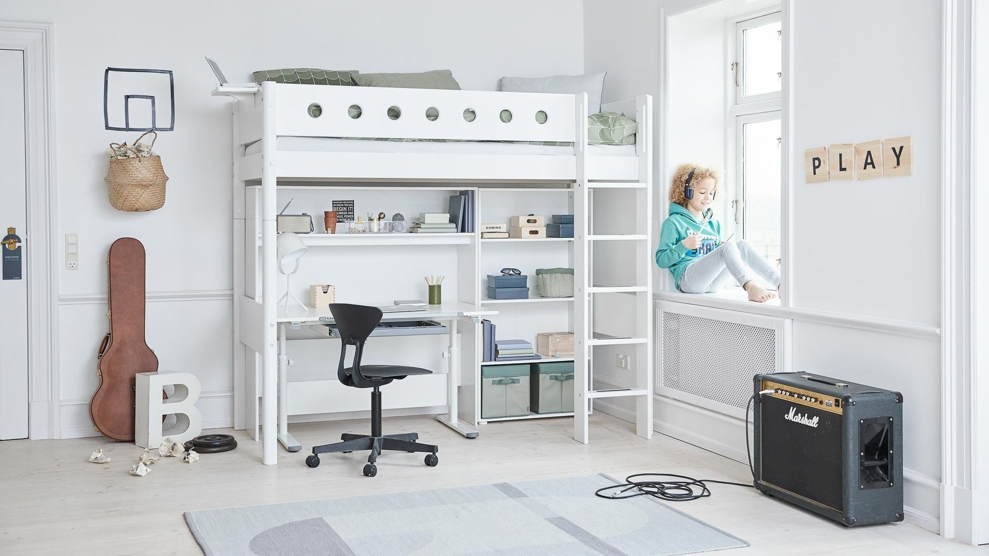 [product_category]-FLEXA High bed w. straight ladder-FLEXA-5706459065274-80-17502-40-FLE-3