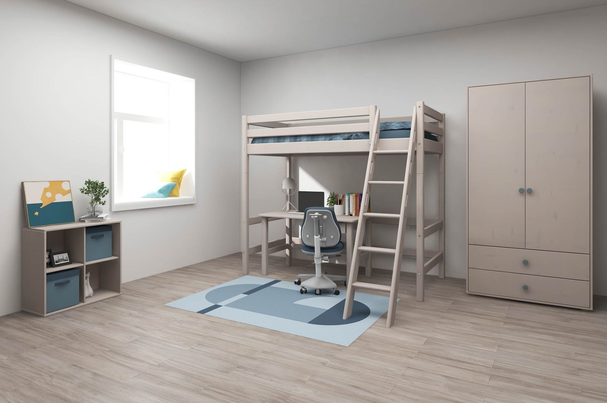 [product_category]-FLEXA High bed with slanting ladder-FLEXA-5706459127880-90-10316-3-01-FLE-2