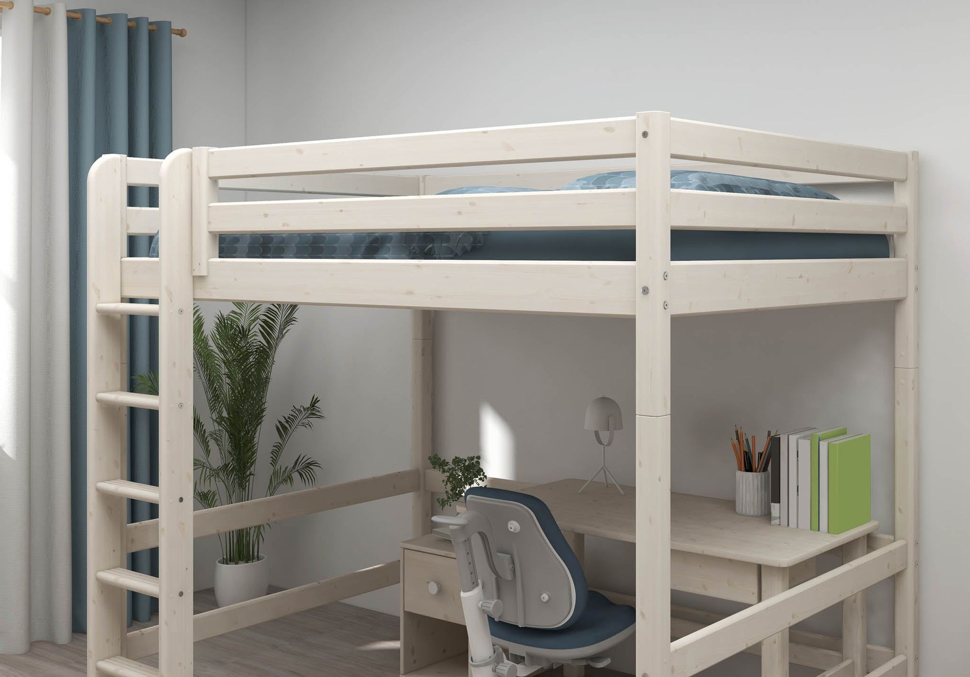 [product_category]-FLEXA High bed with straight ladder-FLEXA-5706459073194-90-10621-2-01-FLE-4