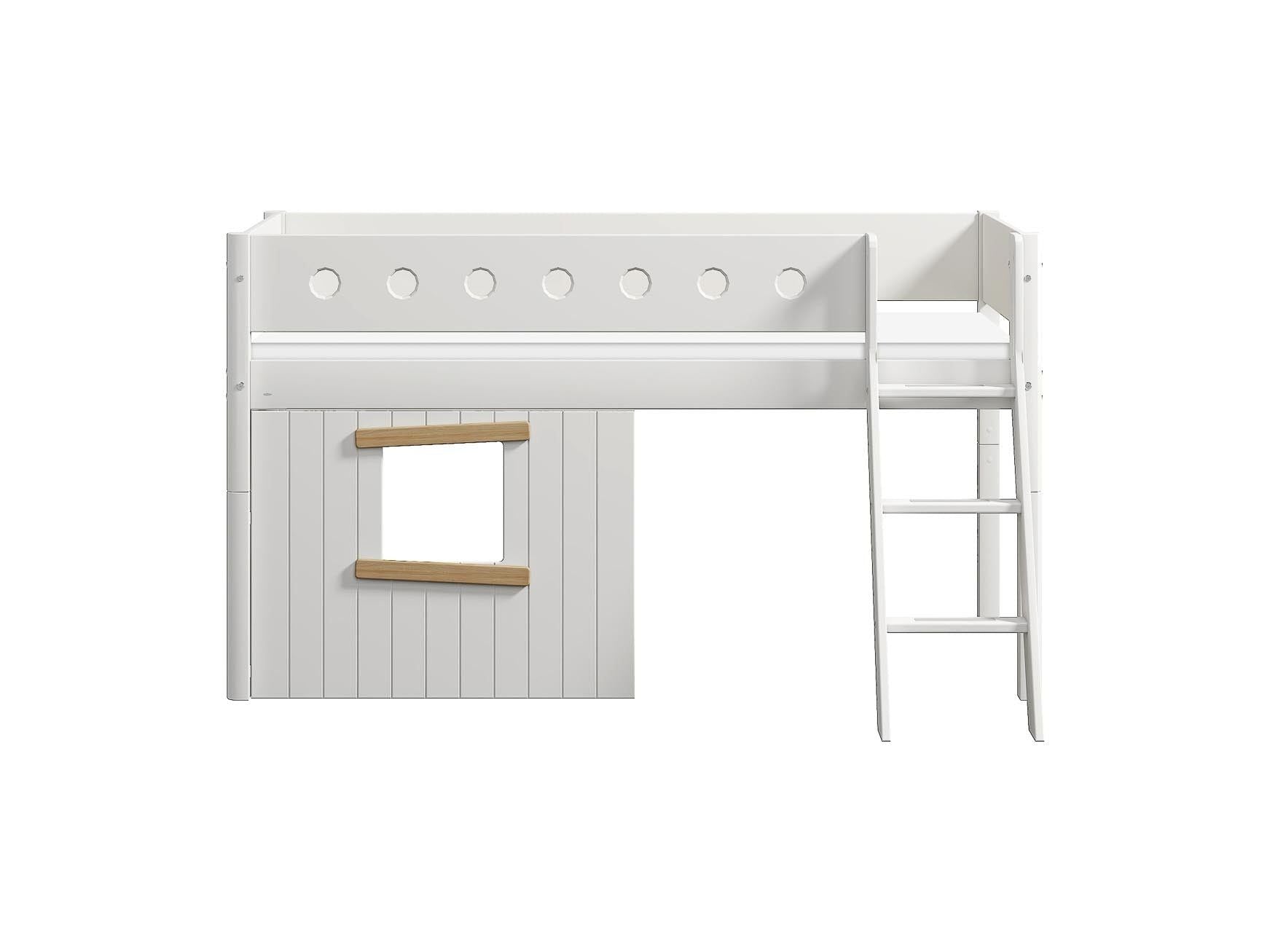 [product_category]-FLEXA Mid-high bed, sl. ladder & Treehouse Bed Fronts, oak frame-FLEXA-5706459145570-90-10981-95-FLE-5