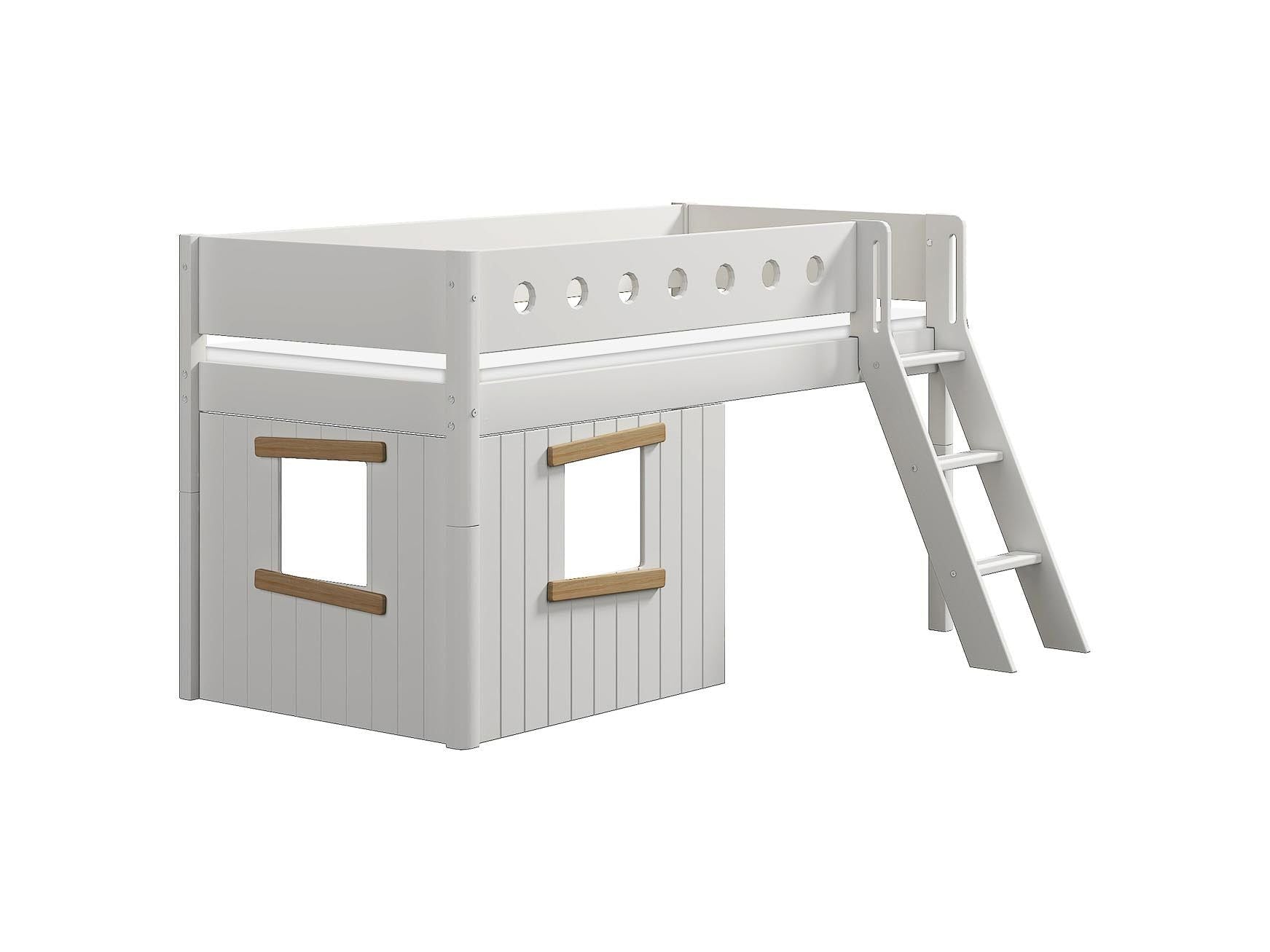 [product_category]-FLEXA Mid-high bed, sl. ladder & Treehouse Bed Fronts, oak frame-FLEXA-5706459145570-90-10981-95-FLE-7