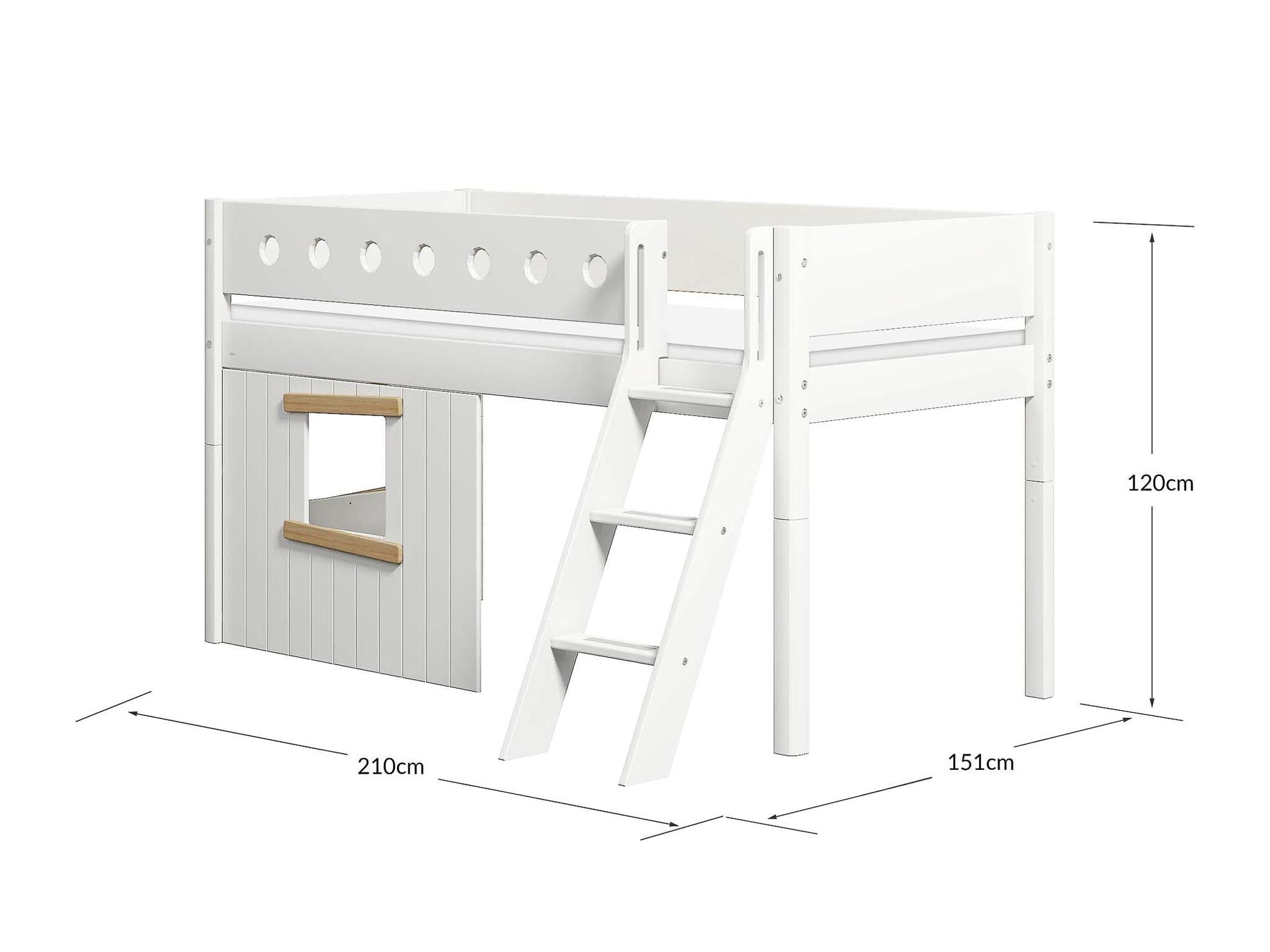 [product_category]-FLEXA Mid-high bed, sl. ladder & Treehouse Bed Fronts, oak frame-FLEXA-5706459145570-90-10981-95-FLE-8