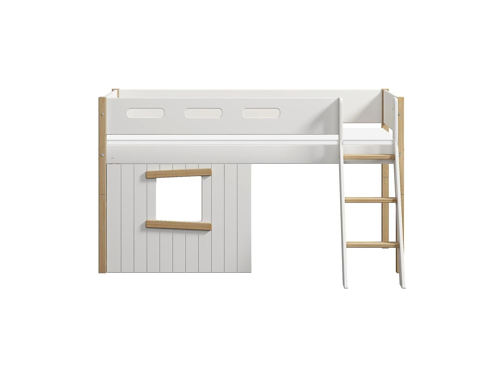 [product_category]-FLEXA Mid-high bed, sl. ladder & Treehouse Bed Fronts, oak frame-FLEXA-5706459145693-90-10993-95-FLE-6
