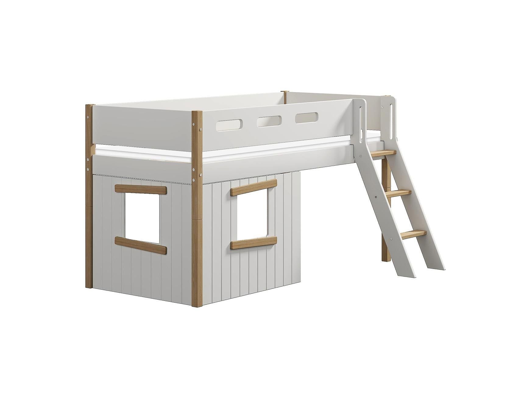 [product_category]-FLEXA Mid-high bed, sl. ladder & Treehouse Bed Fronts, oak frame-FLEXA-5706459145693-90-10993-95-FLE-8