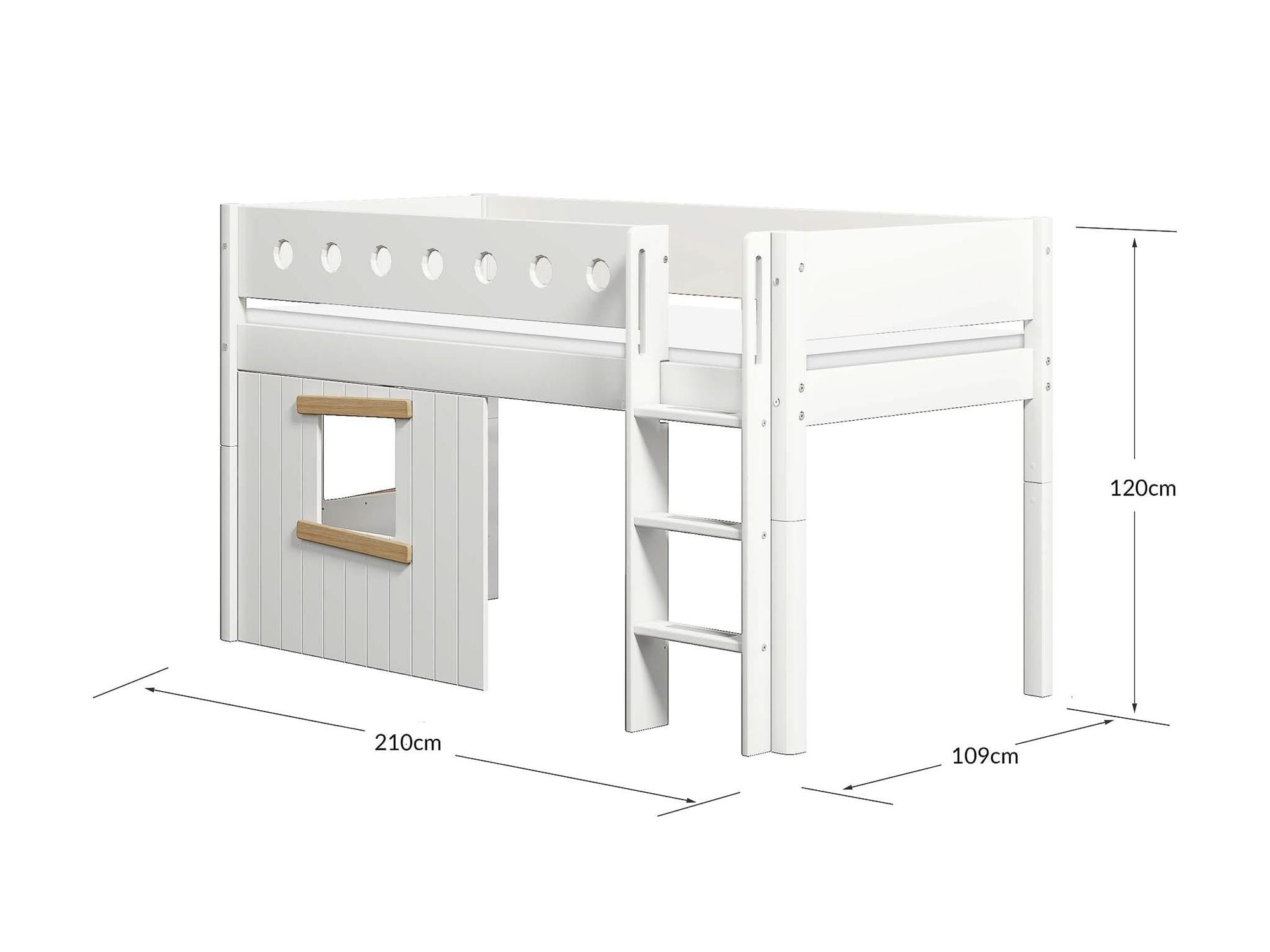 [product_category]-FLEXA Mid-high bed, str. ladder & Treehouse Bed Fronts, oak frame-FLEXA-5706459145563-90-10980-95-FLE-10