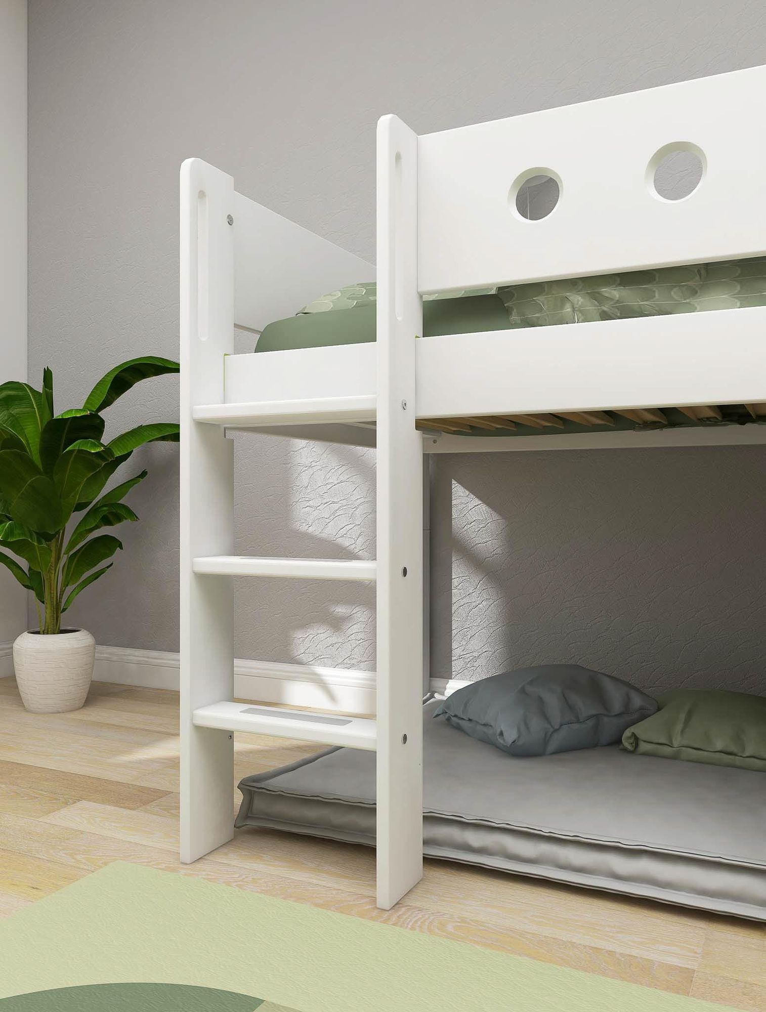 [product_category]-FLEXA Mid-high bed, str. ladder & Treehouse Bed Fronts, oak frame-FLEXA-5706459145563-90-10980-95-FLE-6