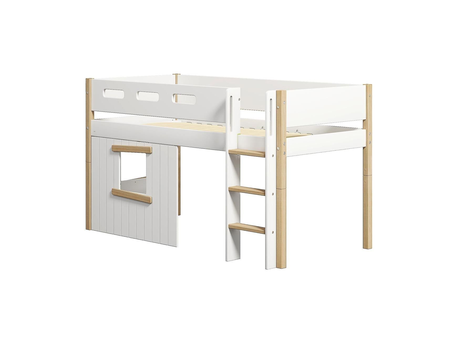 [product_category]-FLEXA Mid-high bed, str. ladder & Treehouse Bed Fronts, oak frame-FLEXA-5706459145686-90-10992-95-FLE-8