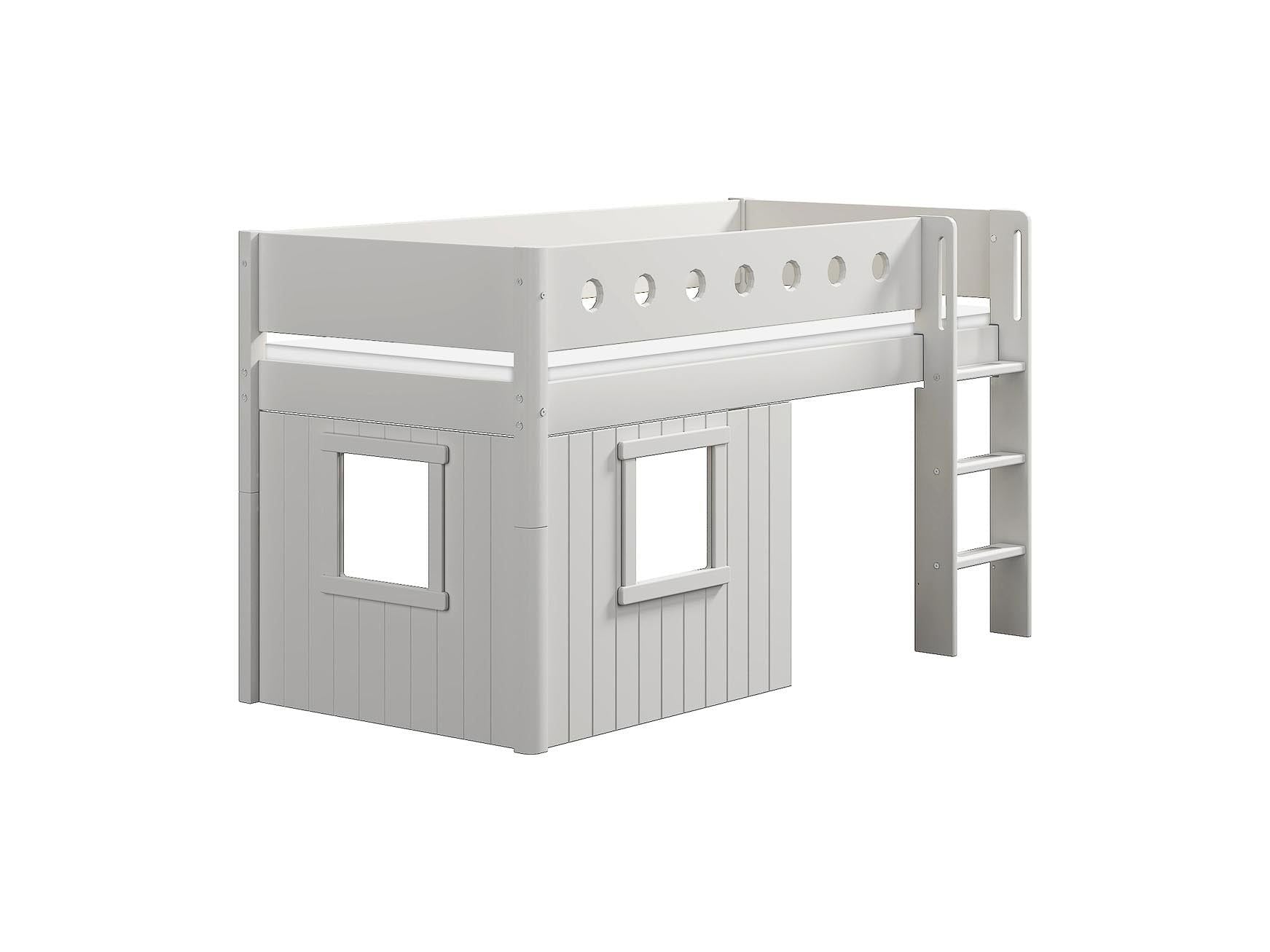 [product_category]-FLEXA Mid-high bed, str. ladder & Treehouse Bed Fronts, white frame-FLEXA-5706459145501-90-10974-40-FLE-10