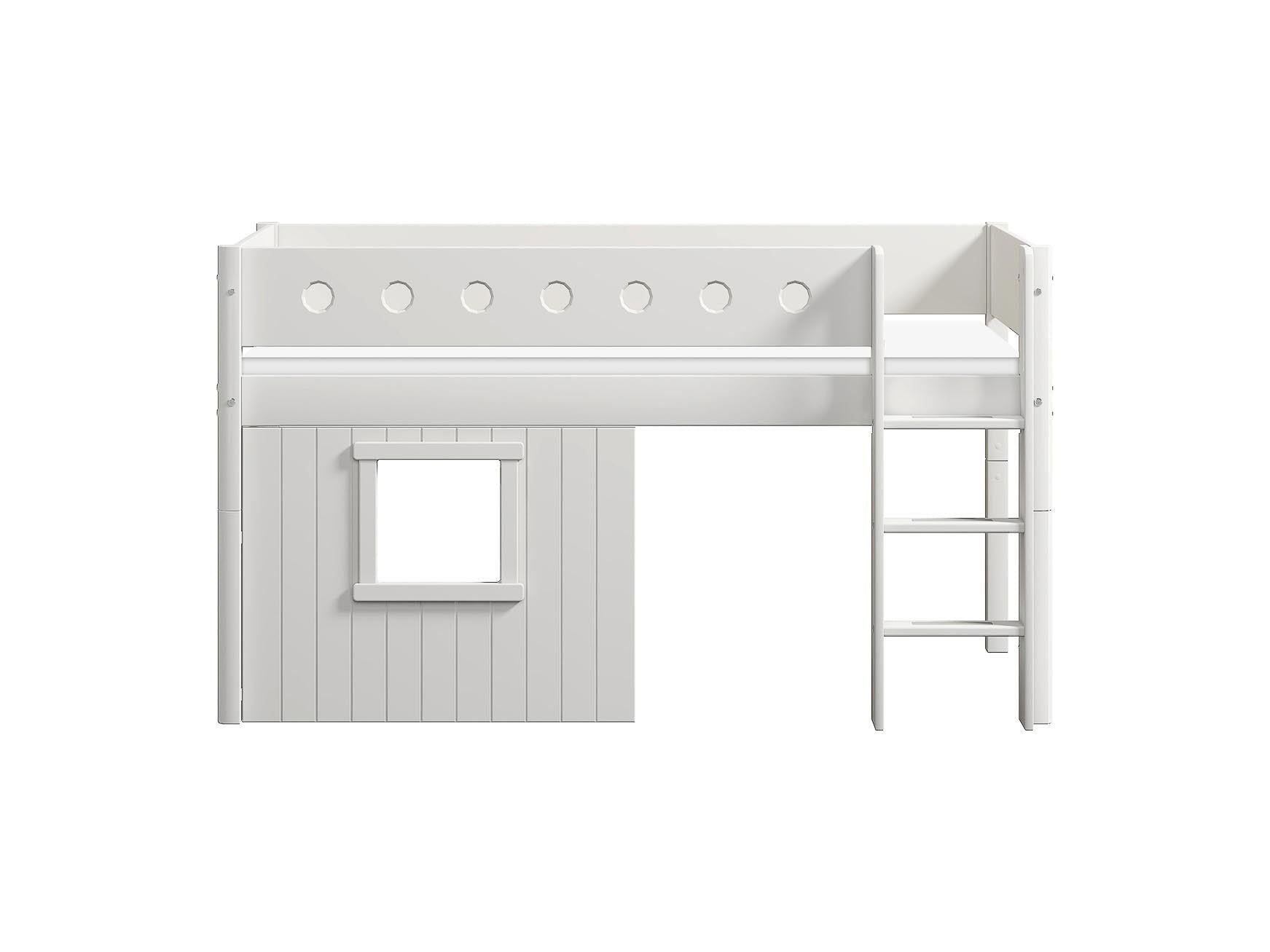 [product_category]-FLEXA Mid-high bed, str. ladder & Treehouse Bed Fronts, white frame-FLEXA-5706459145501-90-10974-40-FLE-8