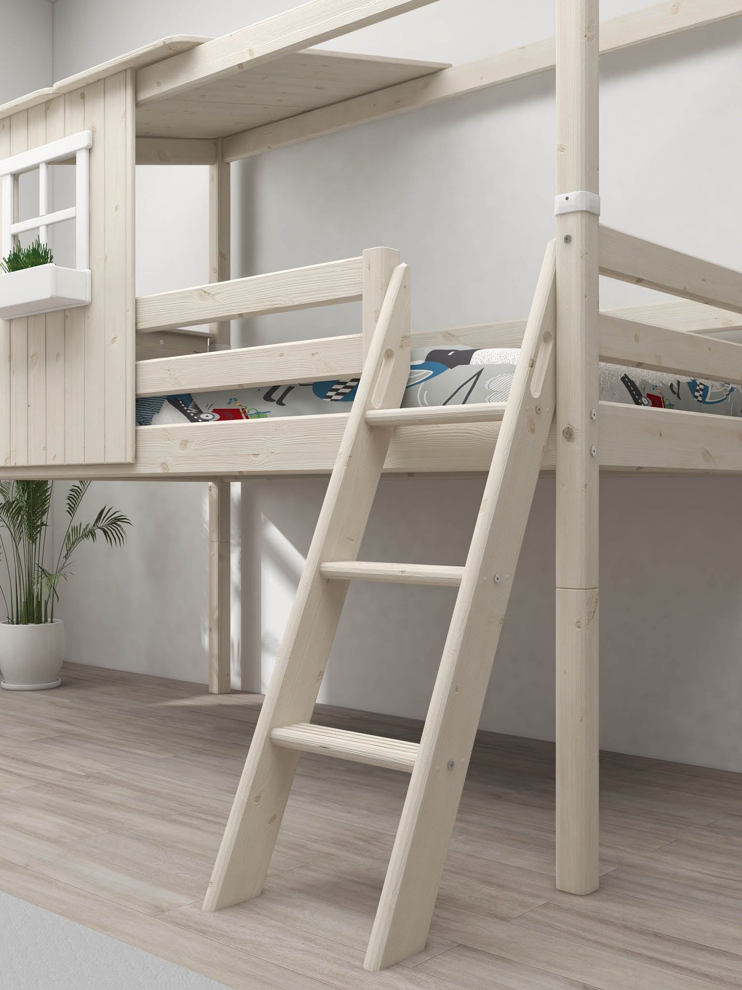 [product_category]-FLEXA Mid-high bed w. 1/2 Classic House-FLEXA-5706459090566-90-10769-90-01-FLE-7