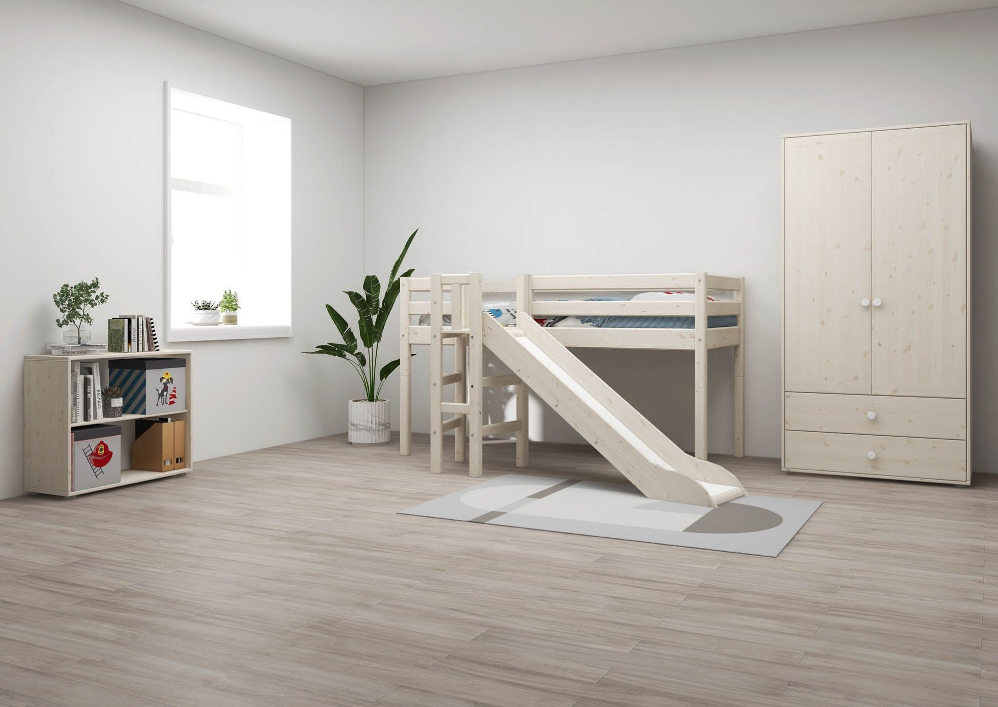 [product_category]-FLEXA Mid-high bed w. platform and slide-FLEXA-5706459063362-90-10187-2-01-FLE-2