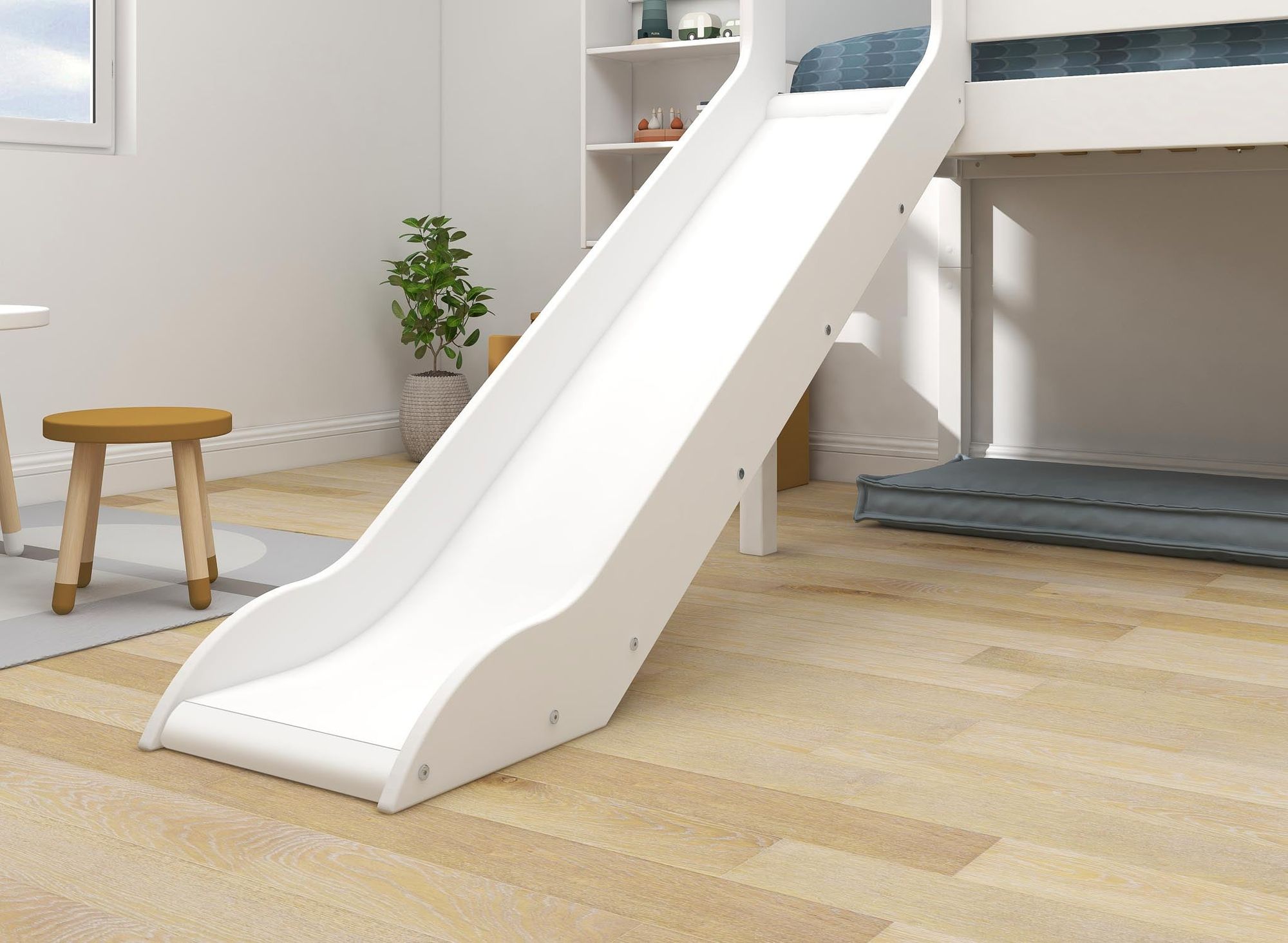 [product_category]-FLEXA Mid-high bed w. slanting ladder and slide-FLEXA-5706459064970-80-17315-40-FLE-4