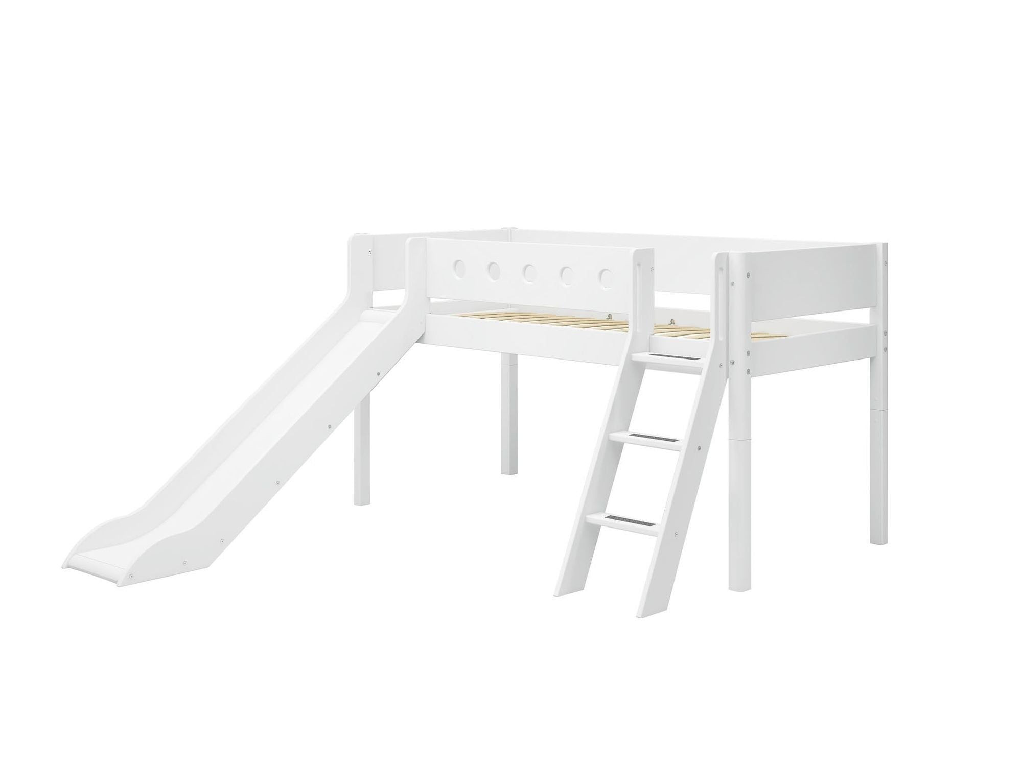 [product_category]-FLEXA Mid-high bed w. slanting ladder and slide-FLEXA-5706459064970-80-17315-40-FLE-7