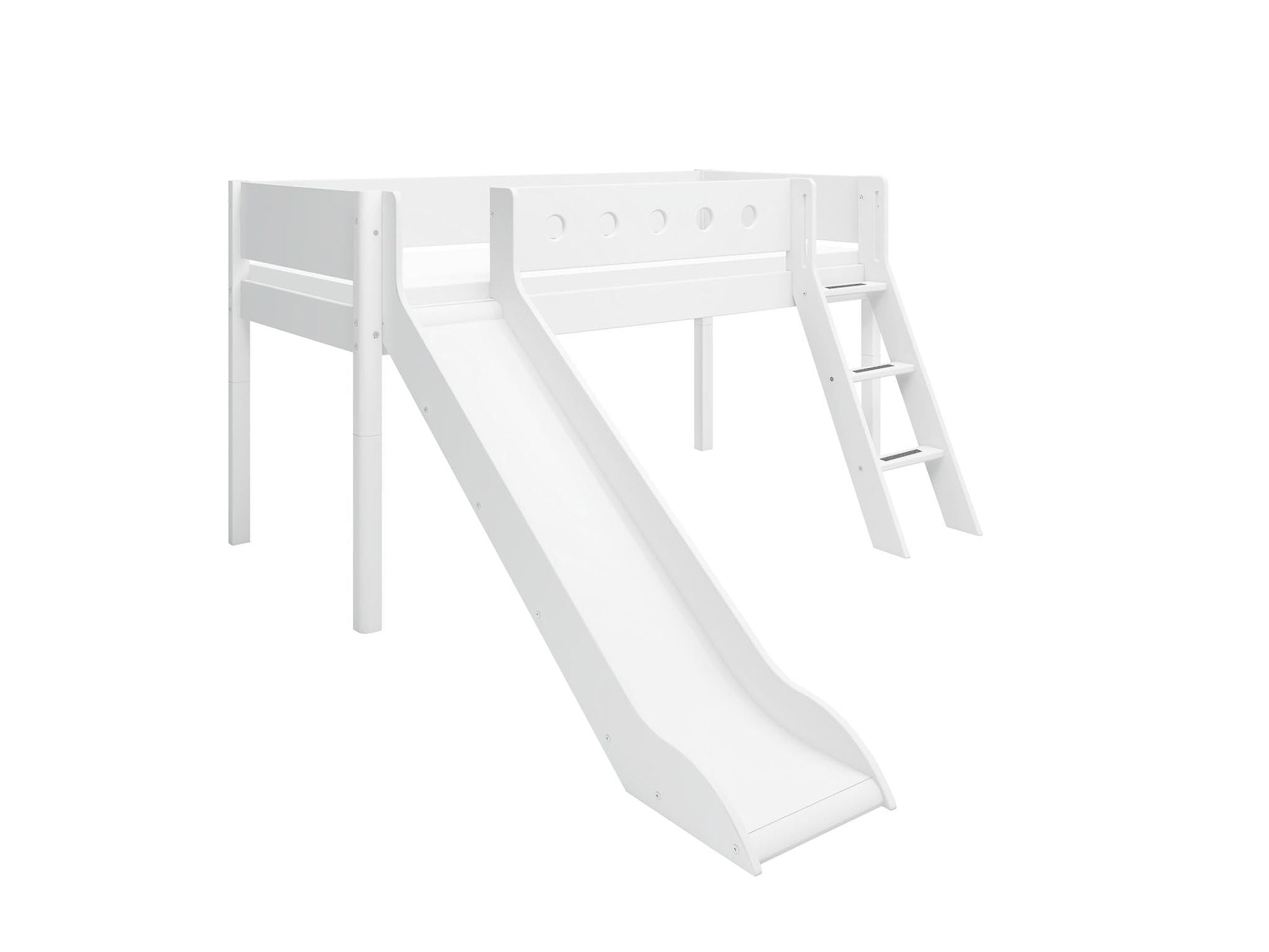 [product_category]-FLEXA Mid-high bed w. slanting ladder and slide-FLEXA-5706459064970-80-17315-40-FLE-8