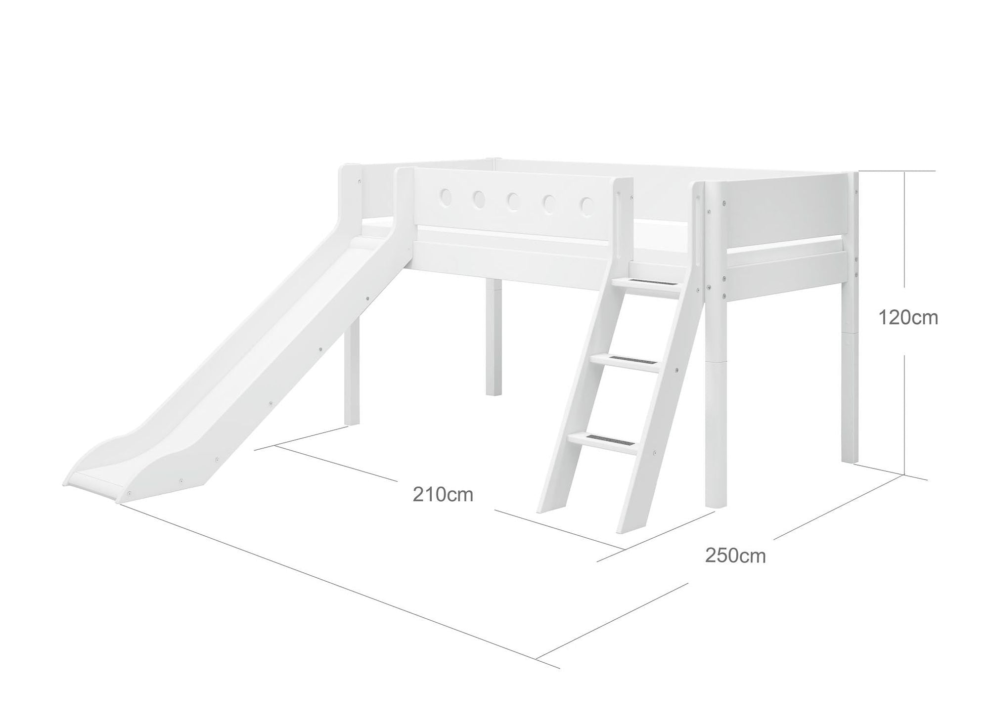 [product_category]-FLEXA Mid-high bed w. slanting ladder and slide-FLEXA-5706459064970-80-17315-40-FLE-9