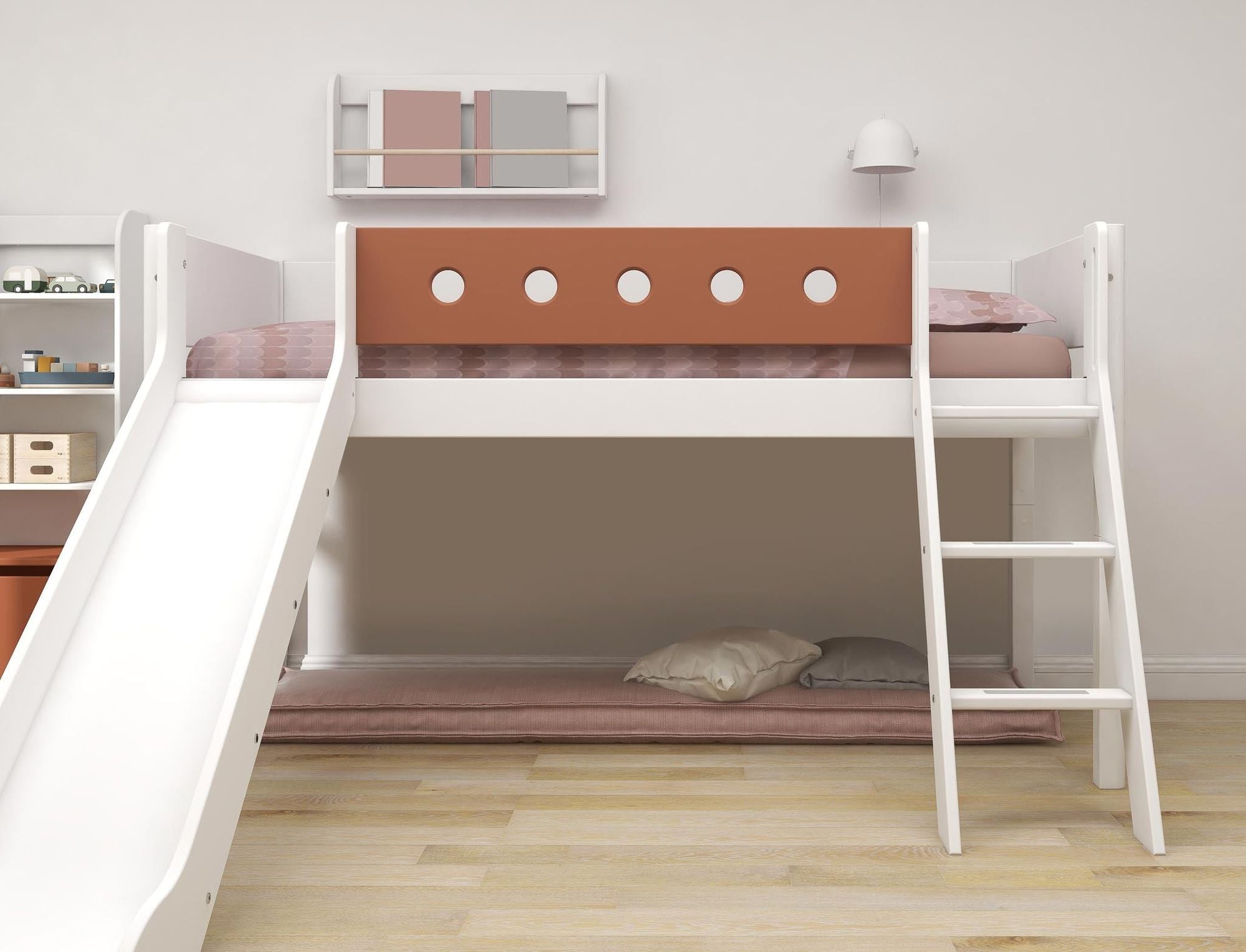 [product_category]-FLEXA Mid-high bed w. slanting ladder and slide-FLEXA-5706459150291-80-17315-518-FLE-4