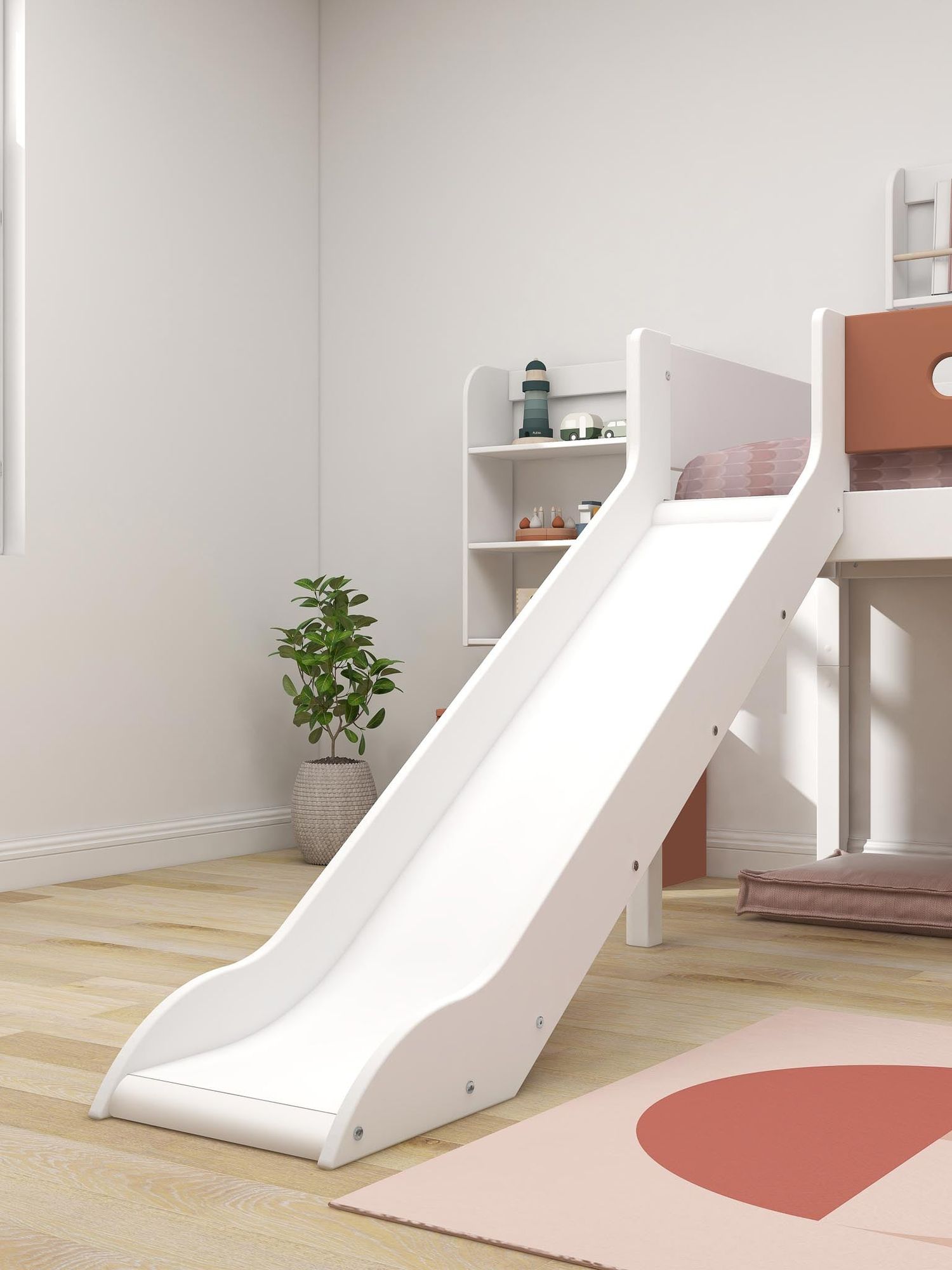 [product_category]-FLEXA Mid-high bed w. slanting ladder and slide-FLEXA-5706459150291-80-17315-518-FLE-5