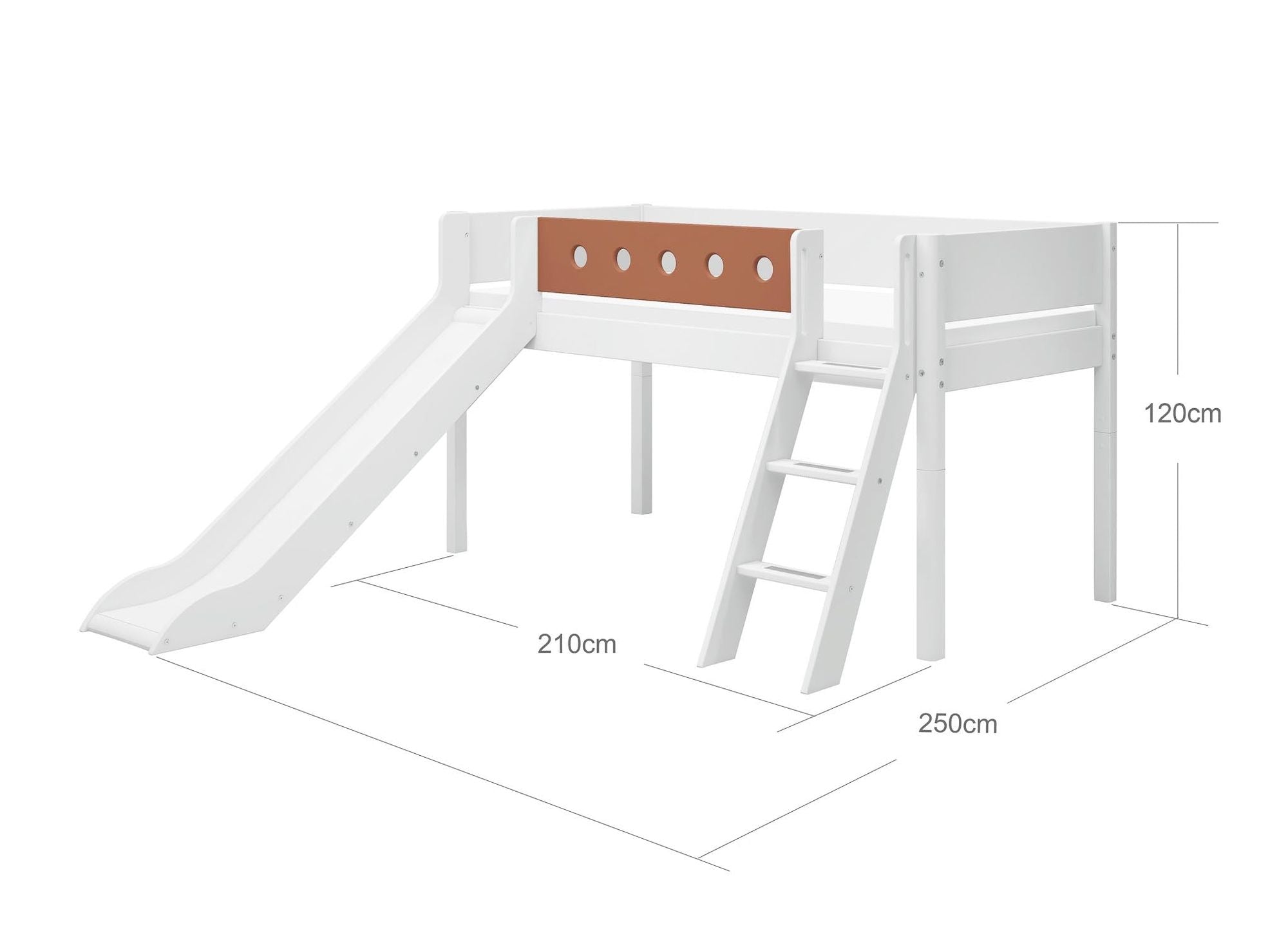 [product_category]-FLEXA Mid-high bed w. slanting ladder and slide-FLEXA-5706459150291-80-17315-518-FLE-9