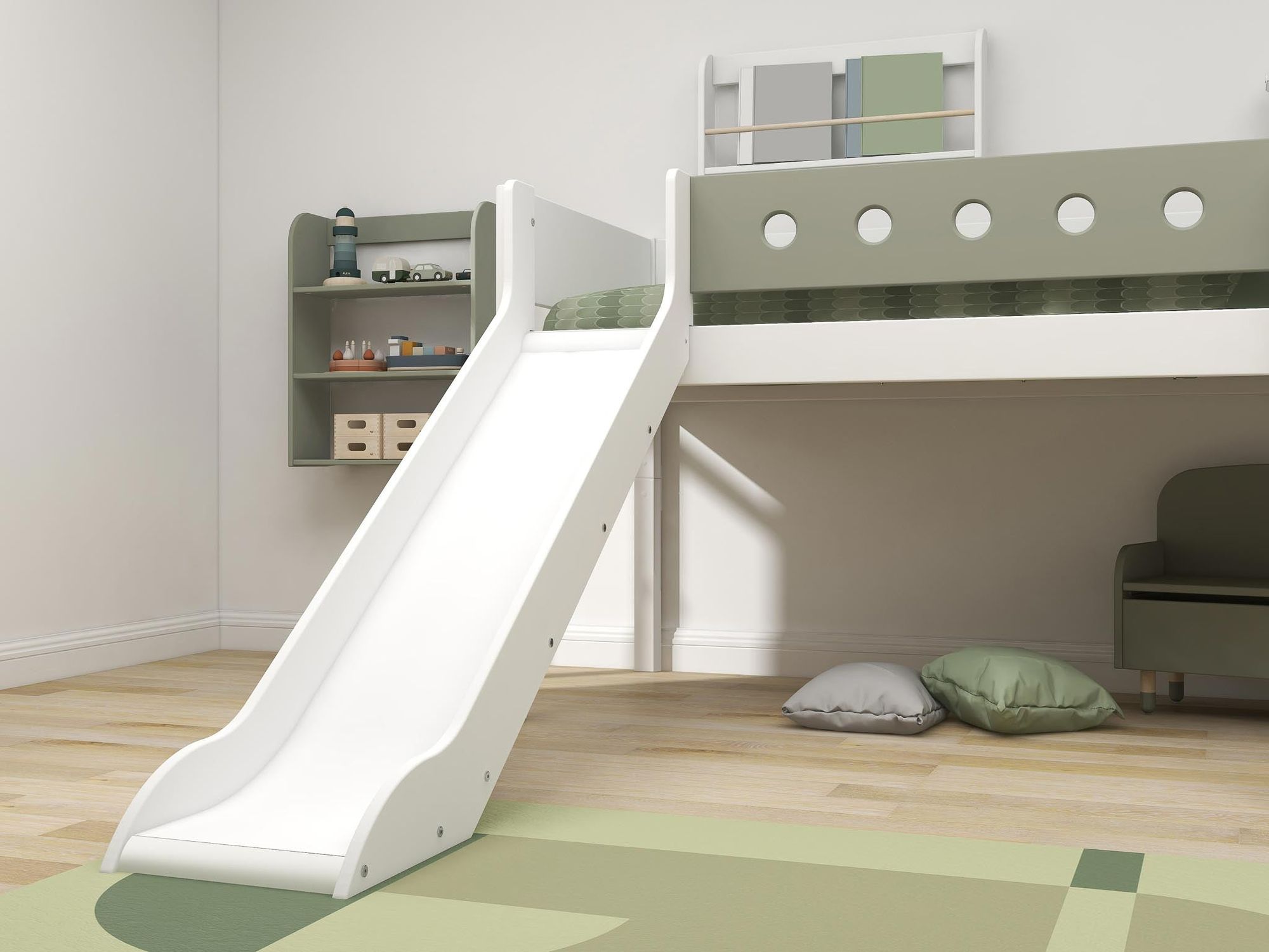 [product_category]-FLEXA Mid-high bed w. slanting ladder and slide-FLEXA-5706459150307-80-17315-519-FLE-4