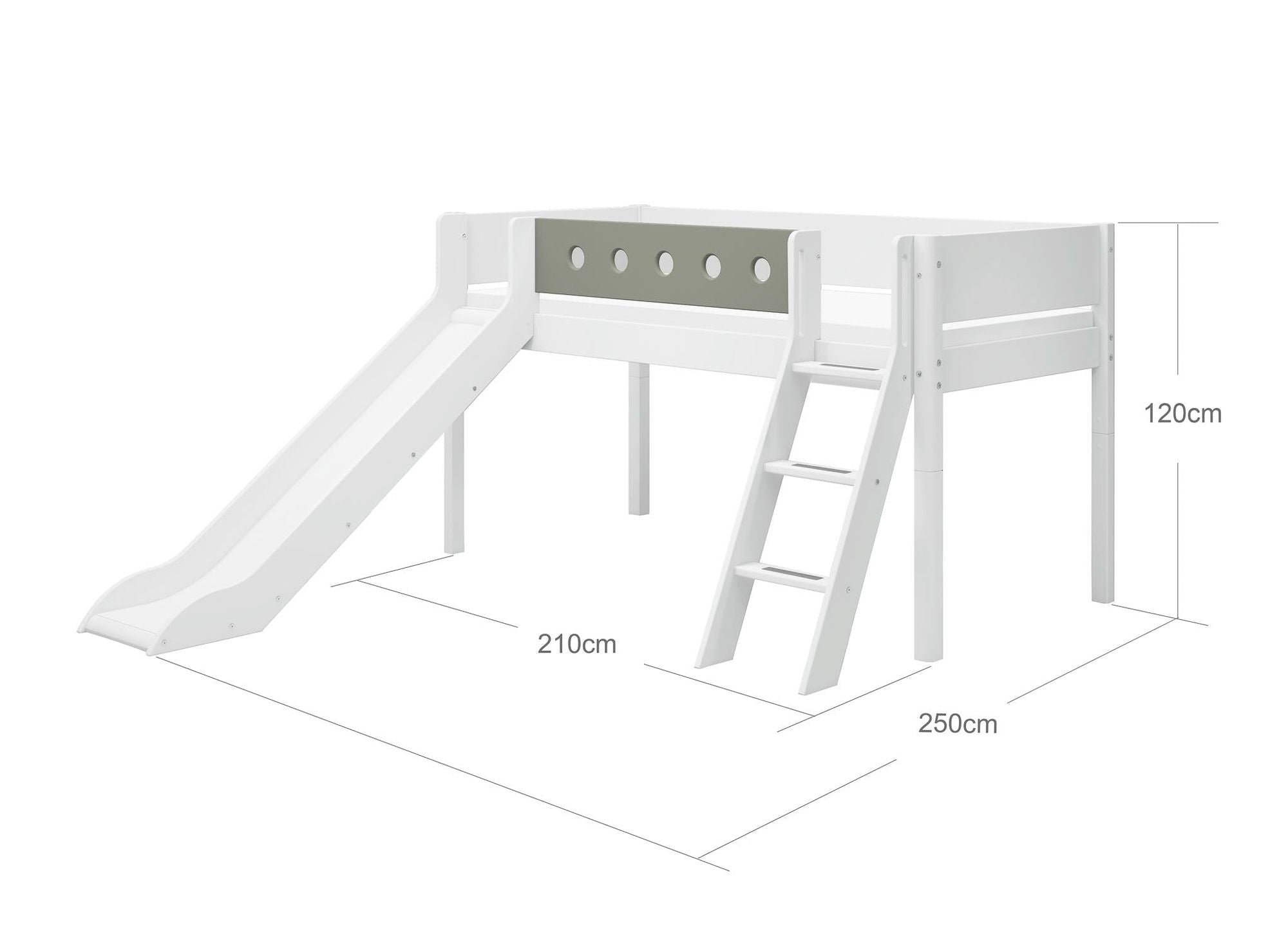 [product_category]-FLEXA Mid-high bed w. slanting ladder and slide-FLEXA-5706459150307-80-17315-519-FLE-9