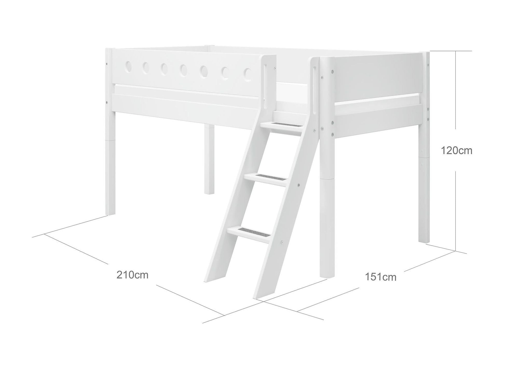 [product_category]-FLEXA Mid-high bed w. slanting ladder-FLEXA-5706459064734-80-17311-40-FLE-11