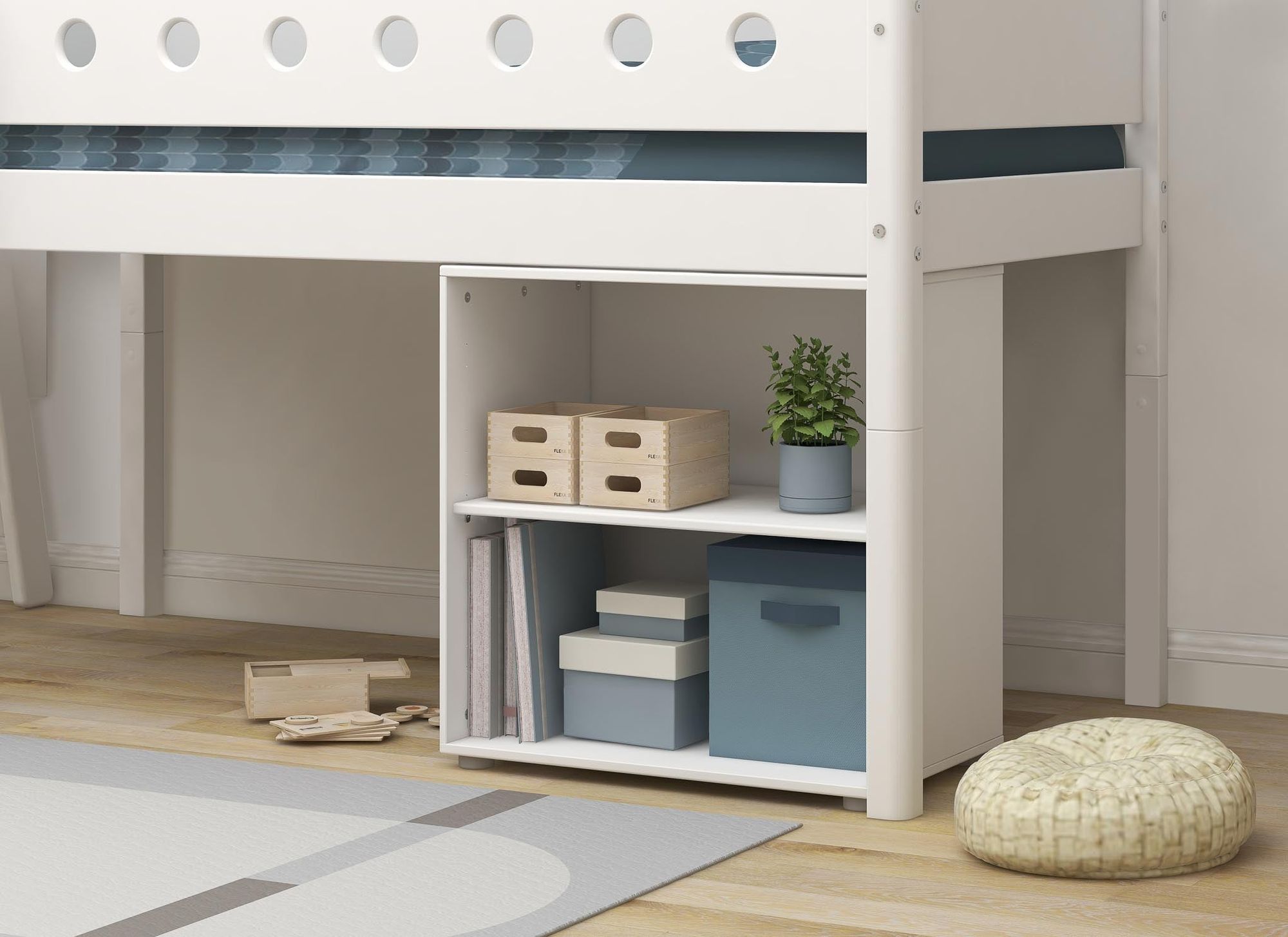 [product_category]-FLEXA Mid-high bed w. slanting ladder-FLEXA-5706459064734-80-17311-40-FLE-6