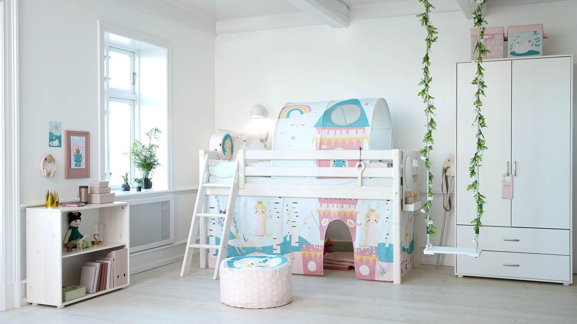 [product_category]-FLEXA Mid-high bed w. slanting ladder-FLEXA-5706459068756-90-10308-2-01-FLE-3