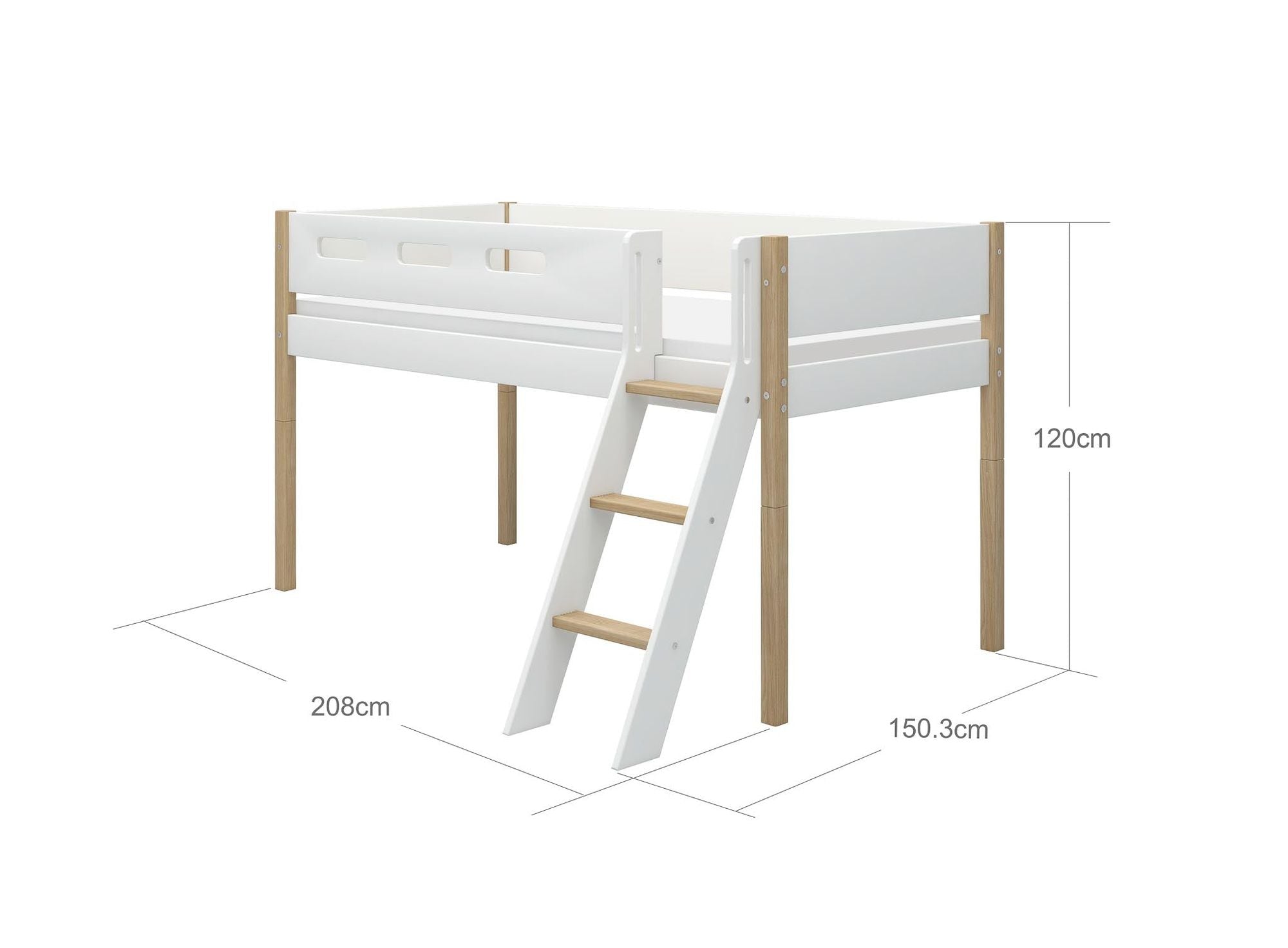 [product_category]-FLEXA Mid-high bed w. slanting ladder-FLEXA-5706459132174-80-31304-95-FLE-10
